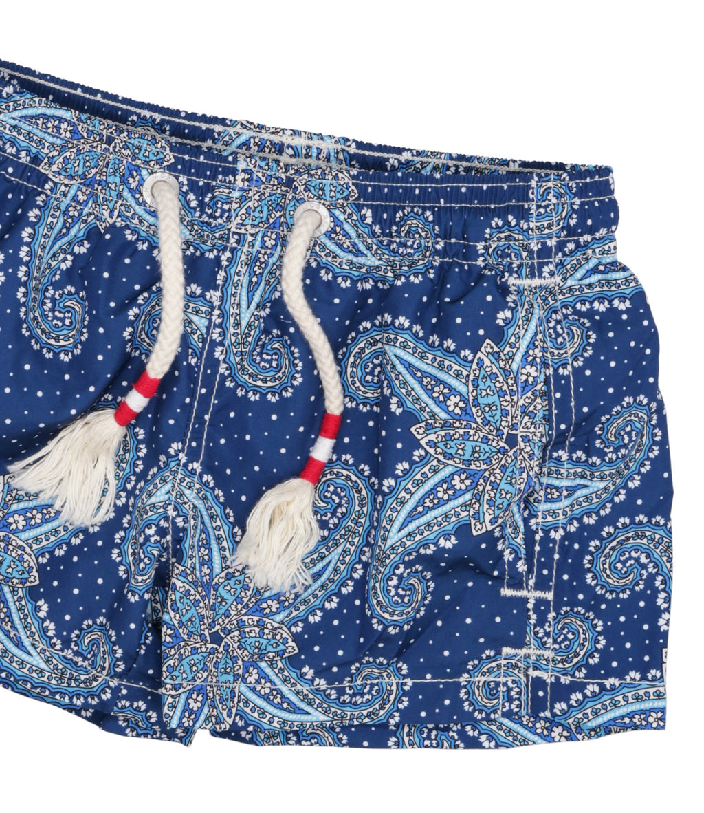 Costume da bagno da uomo con stampa bandana arancione – MC2 Saint Barth