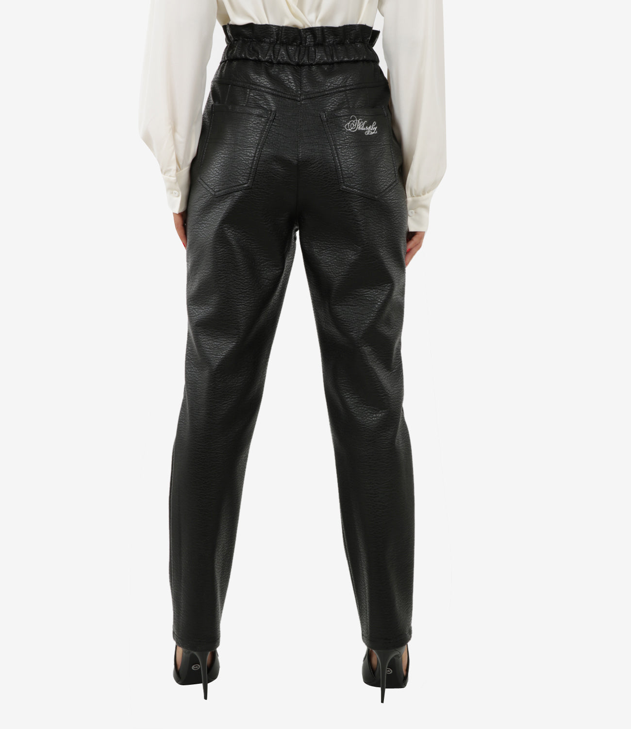 Faux leather trousers