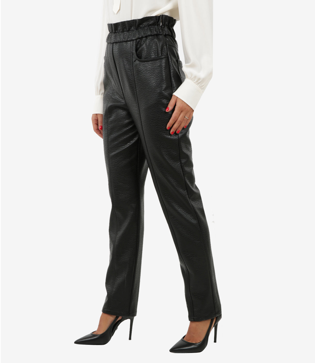 Faux leather trousers