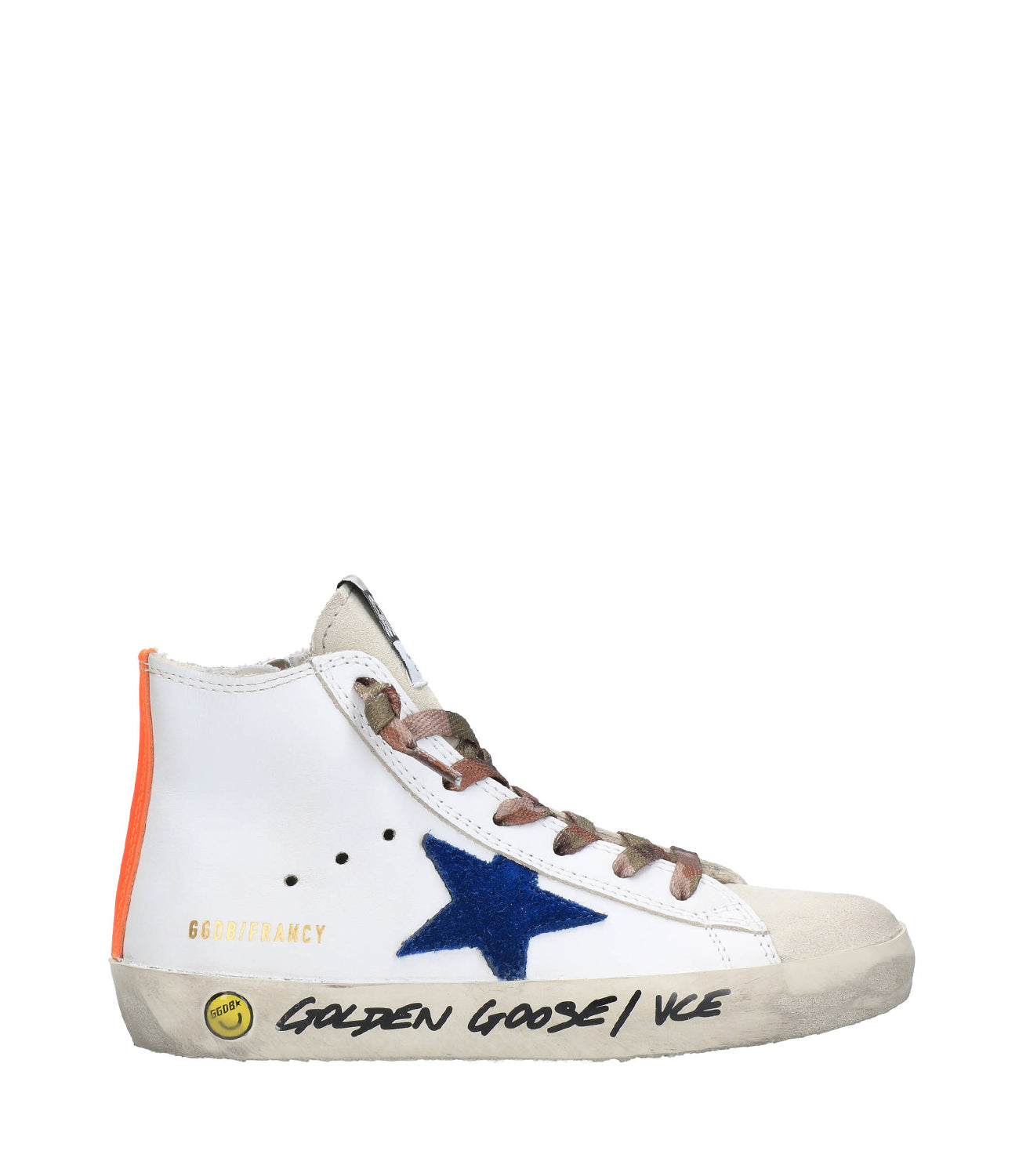 Sneakers Francy Bianca, Bluette e Arancio