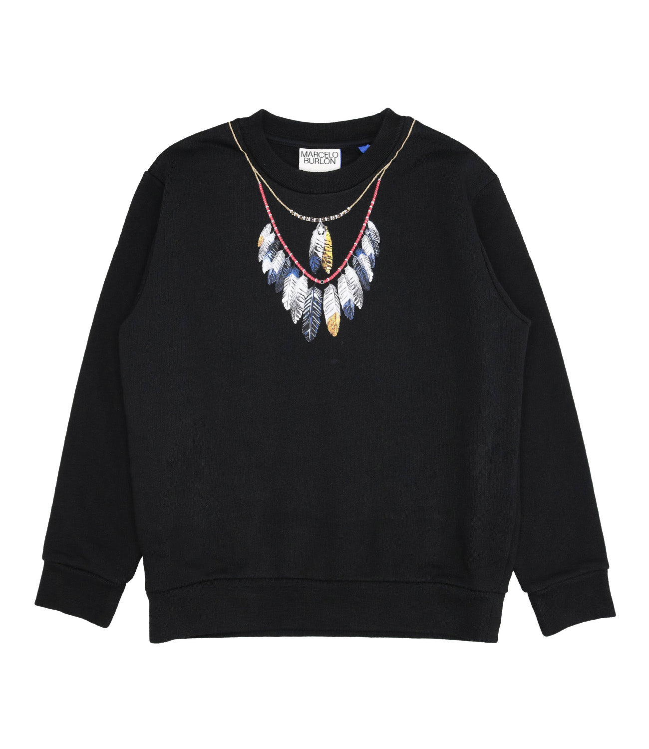 Sweatshirt Double Chain Feathers Black