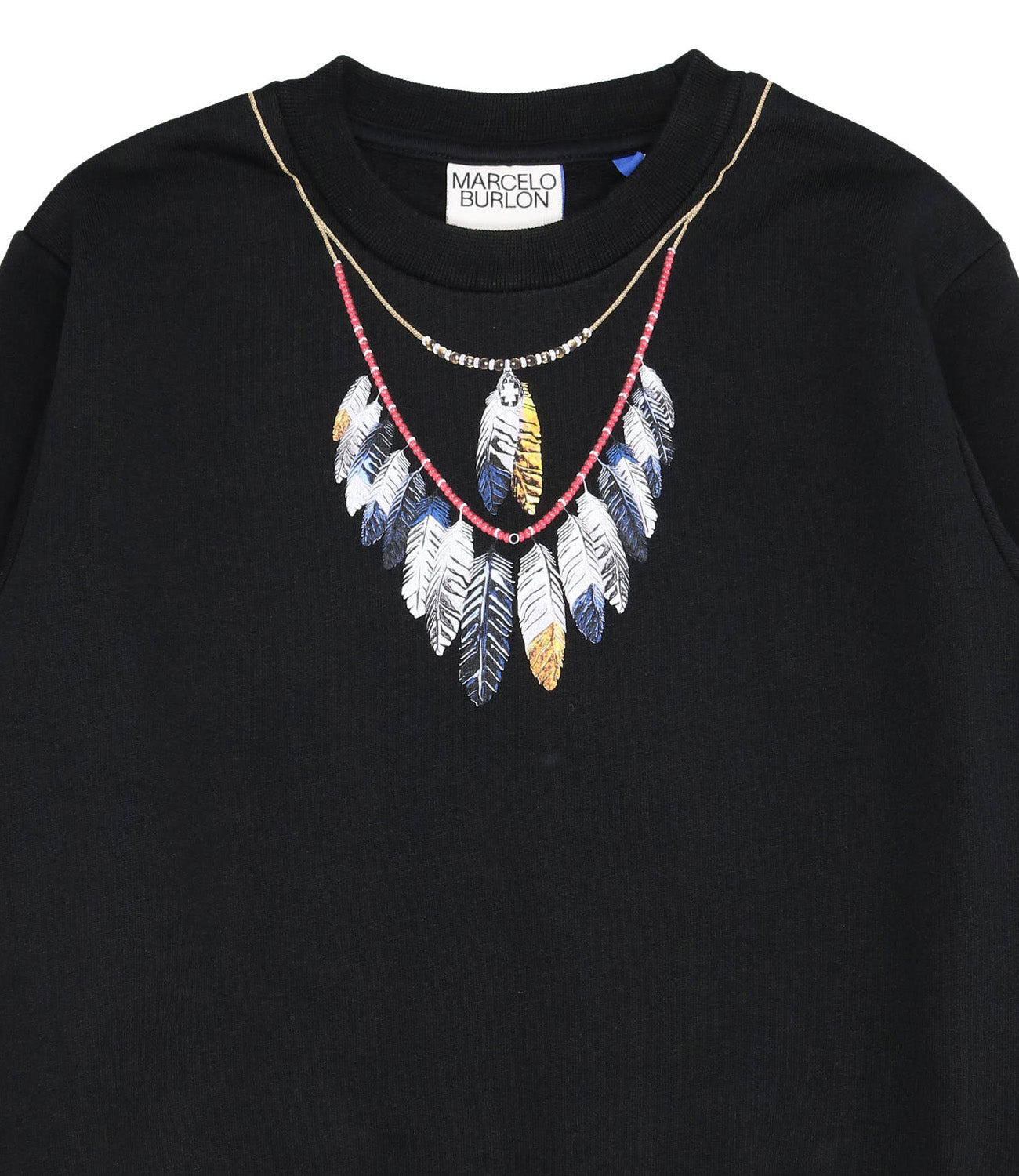 Sweatshirt Double Chain Feathers Black