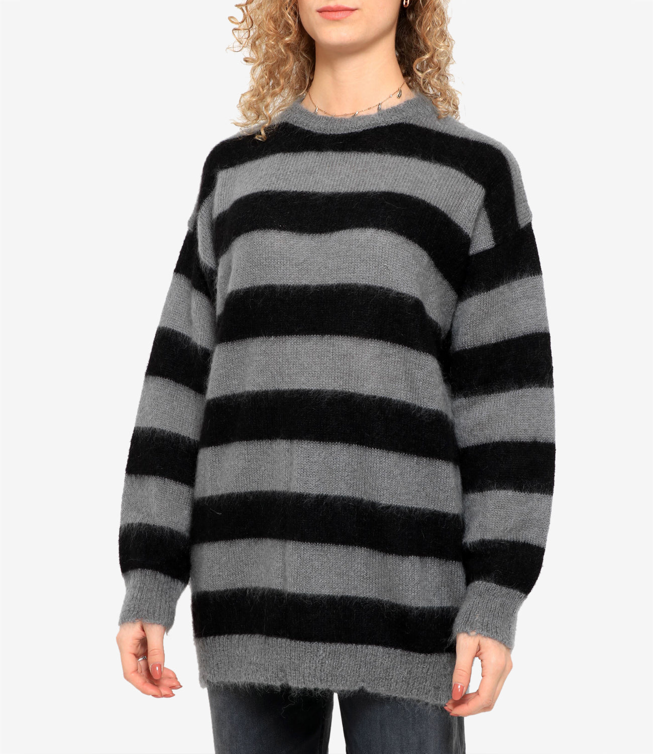 Aniye By | Maglia Pull Stripes Grigio e Nero