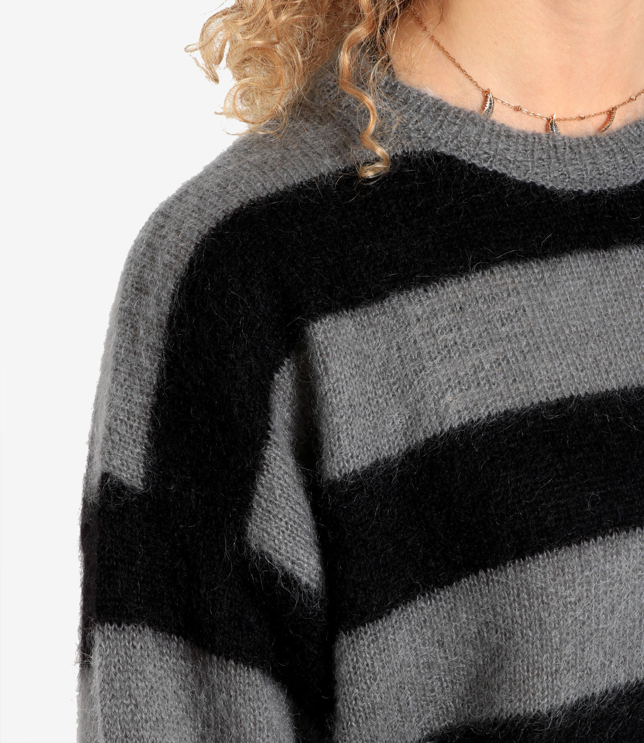 Aniye By | Maglia Pull Stripes Grigio e Nero