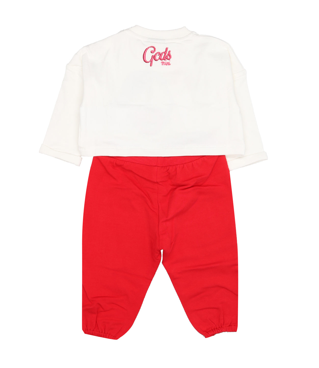 GCDS Mini | Set Felpa e Pantalone Rosso e Bianco