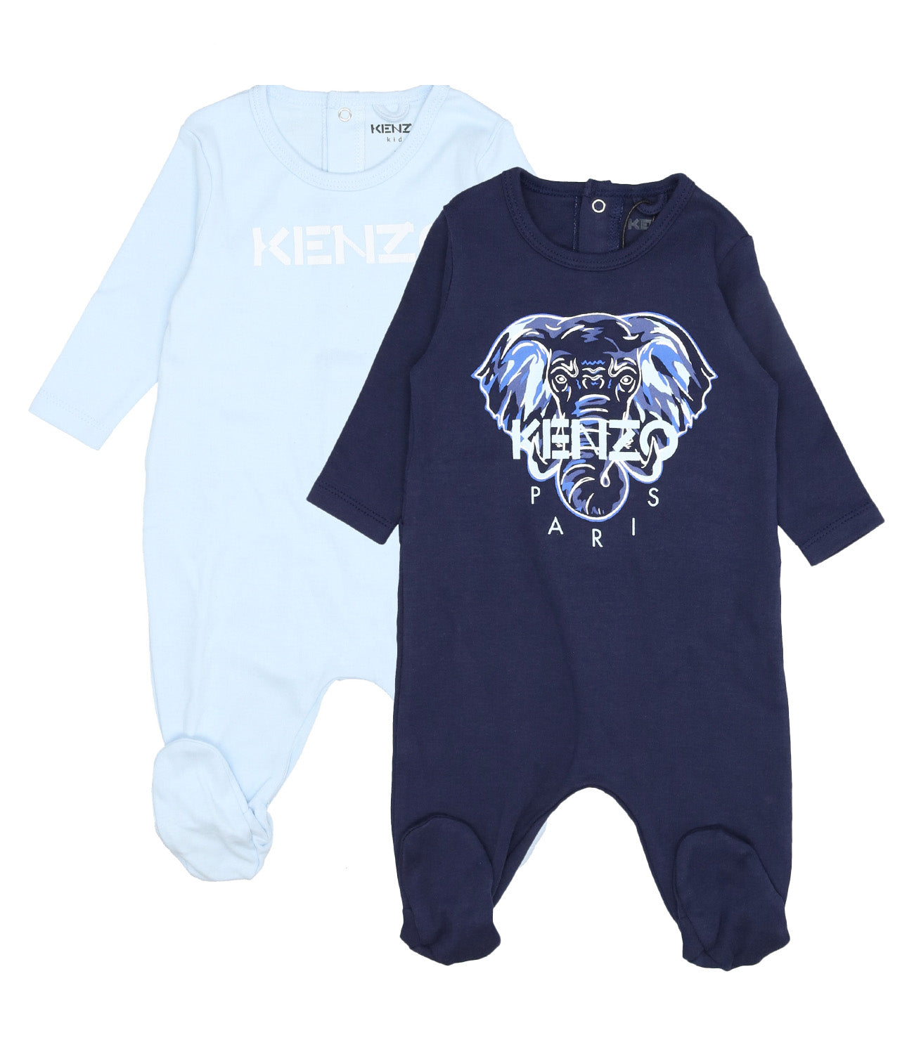 Kenzo Kids | Set of Two Blue and Light Blue Sleepsuits