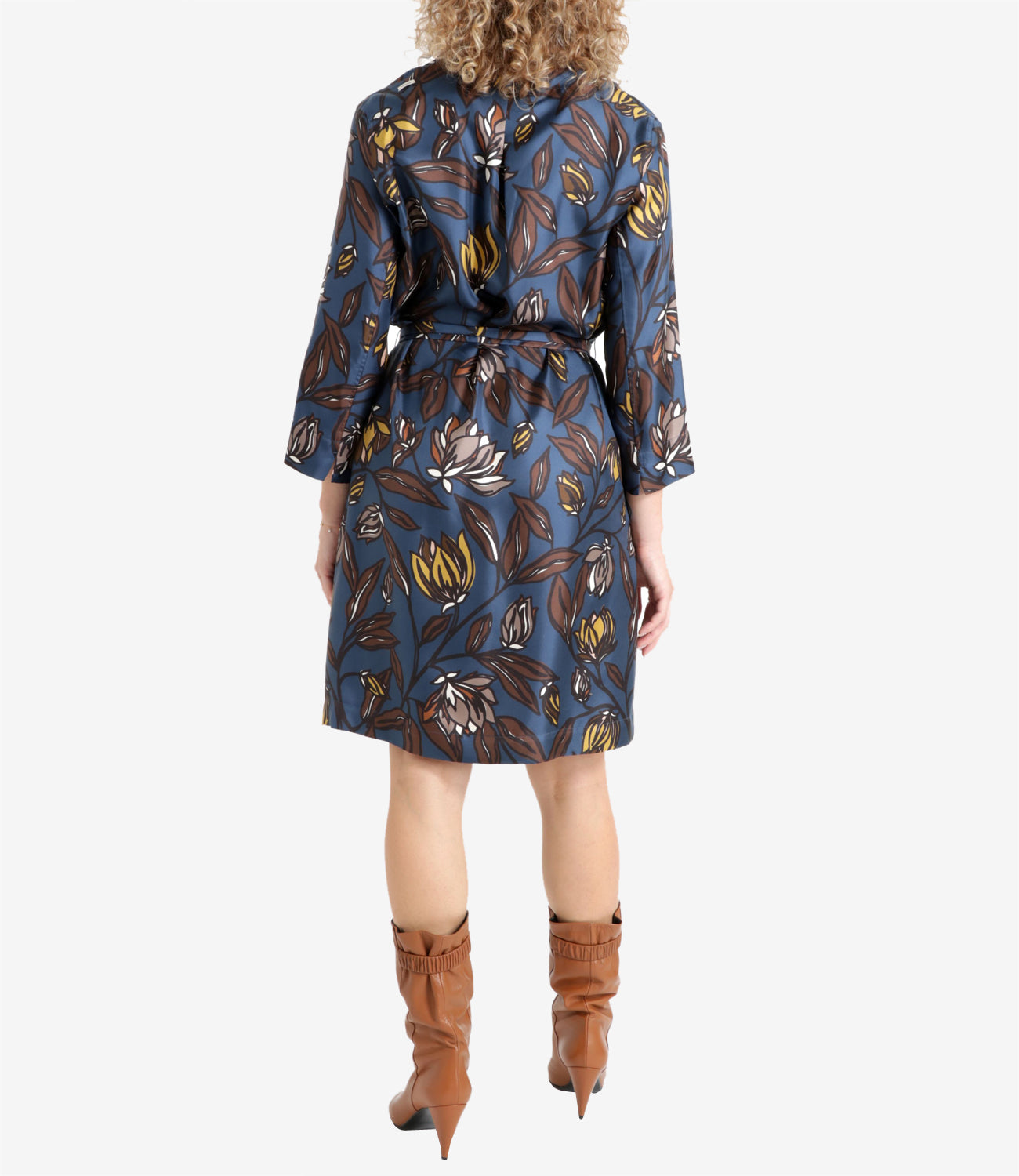 Max Mara Timeless | Blue and Brown Dress