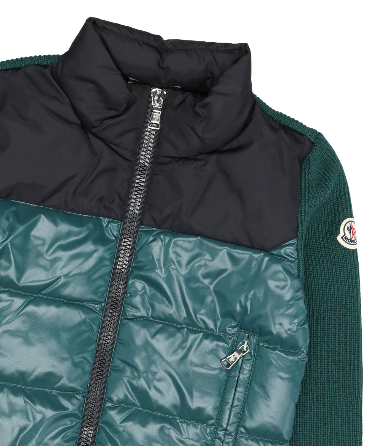 Moncler Junior | Cardigan Verde Petrolio