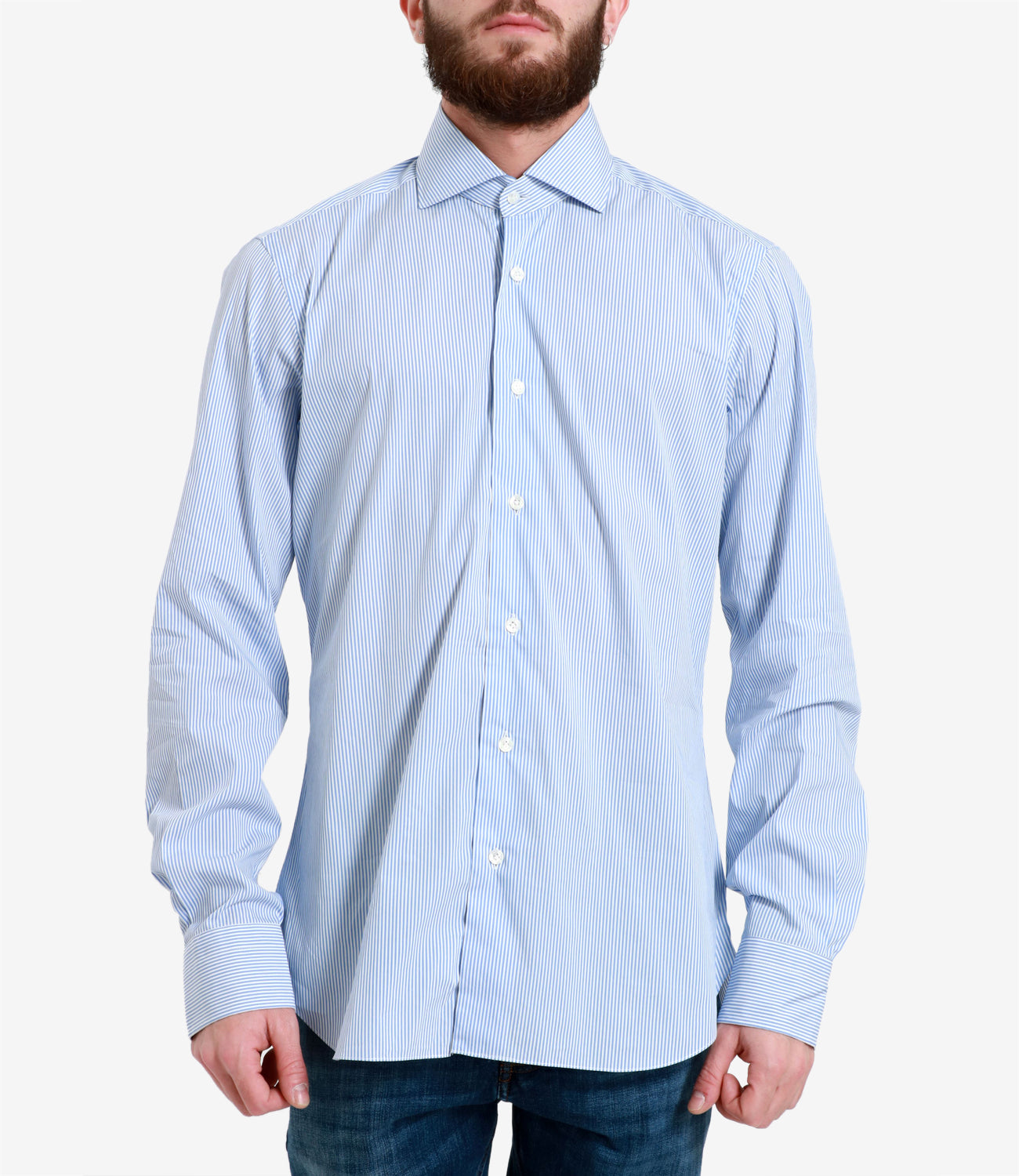 Beard | White and Light Blue Shirt