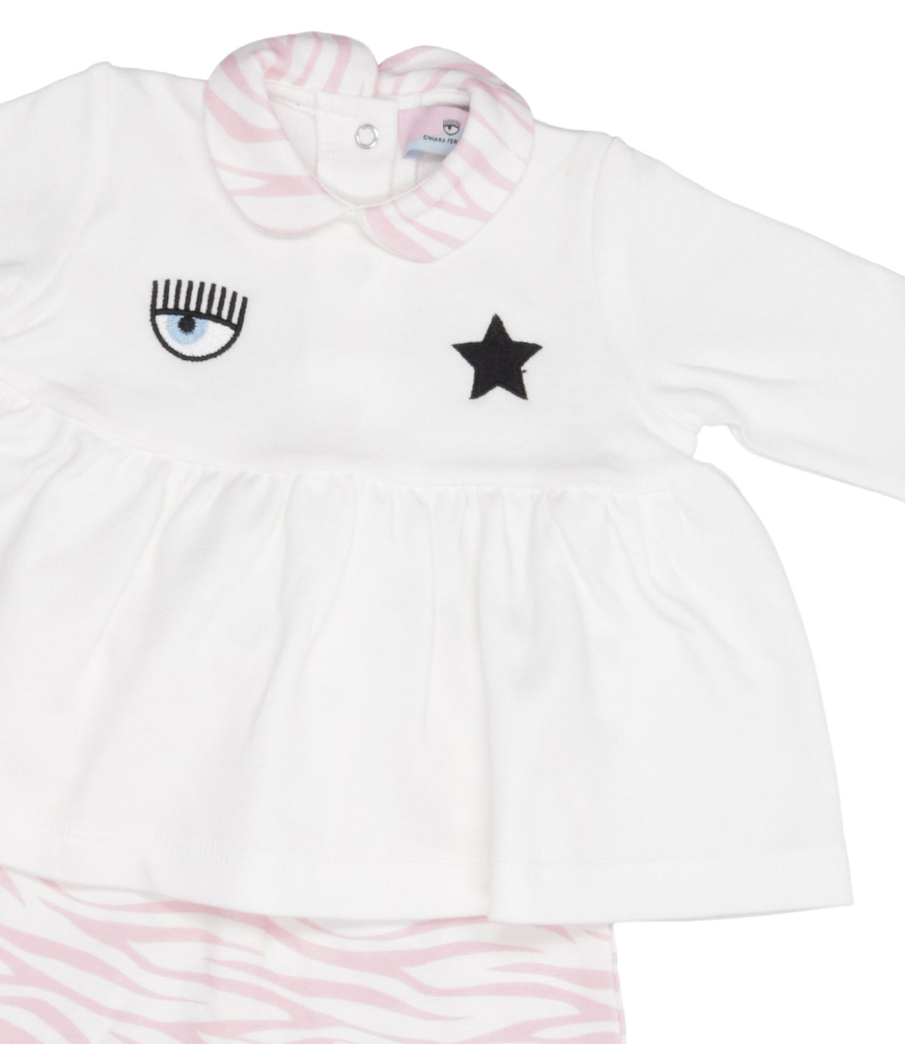 Chiara Ferragni Kids | Cream and Pink Sweater+Leggins Set