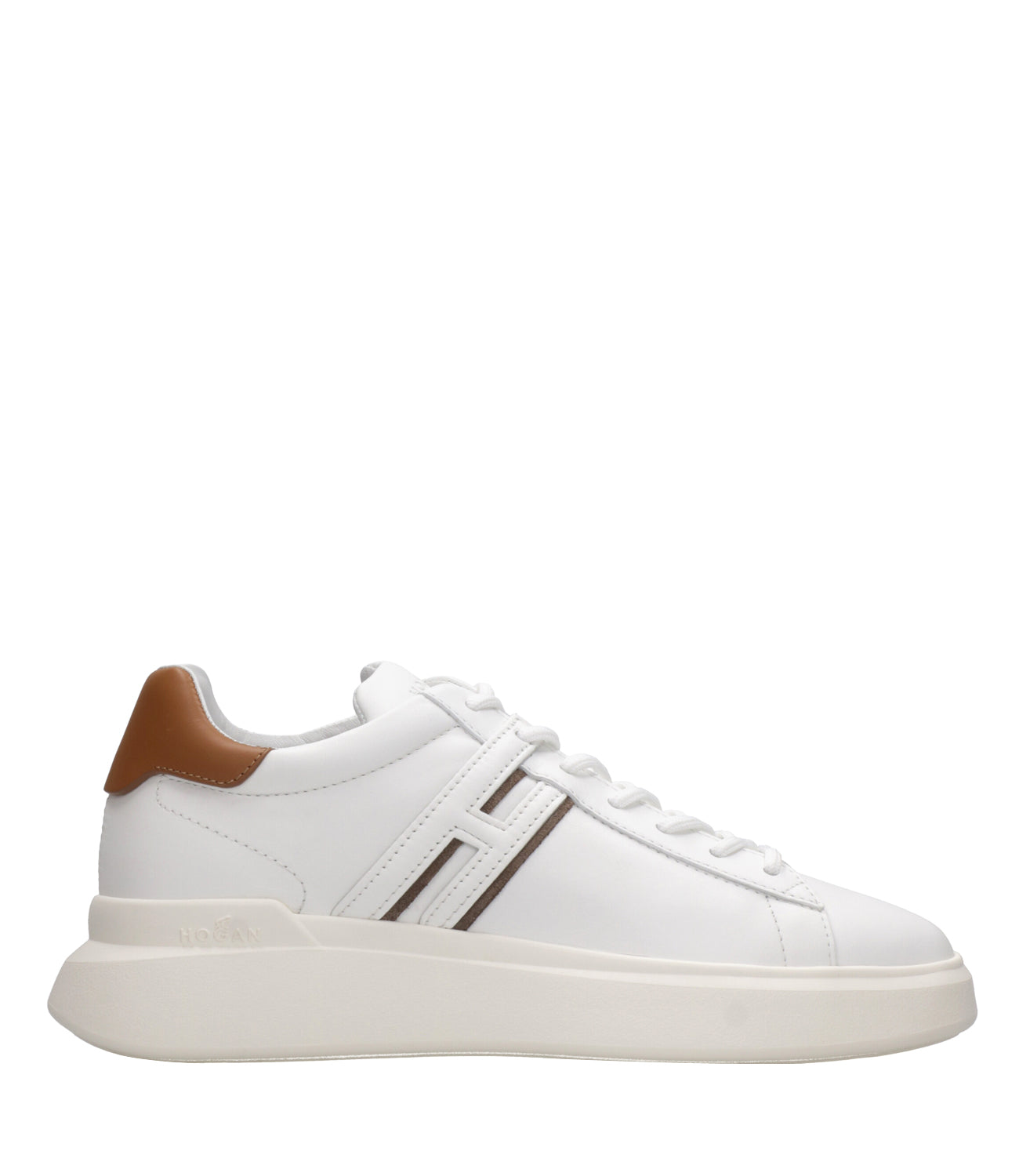 Hogan | Sneakers H580 Allacciato H Slash Bianco e Marrone