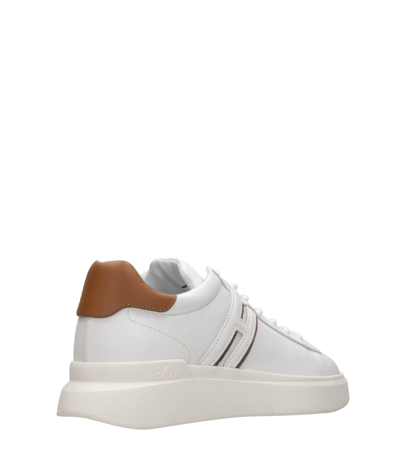 Hogan | Sneakers H580 Lace-up H Slash White and Brown