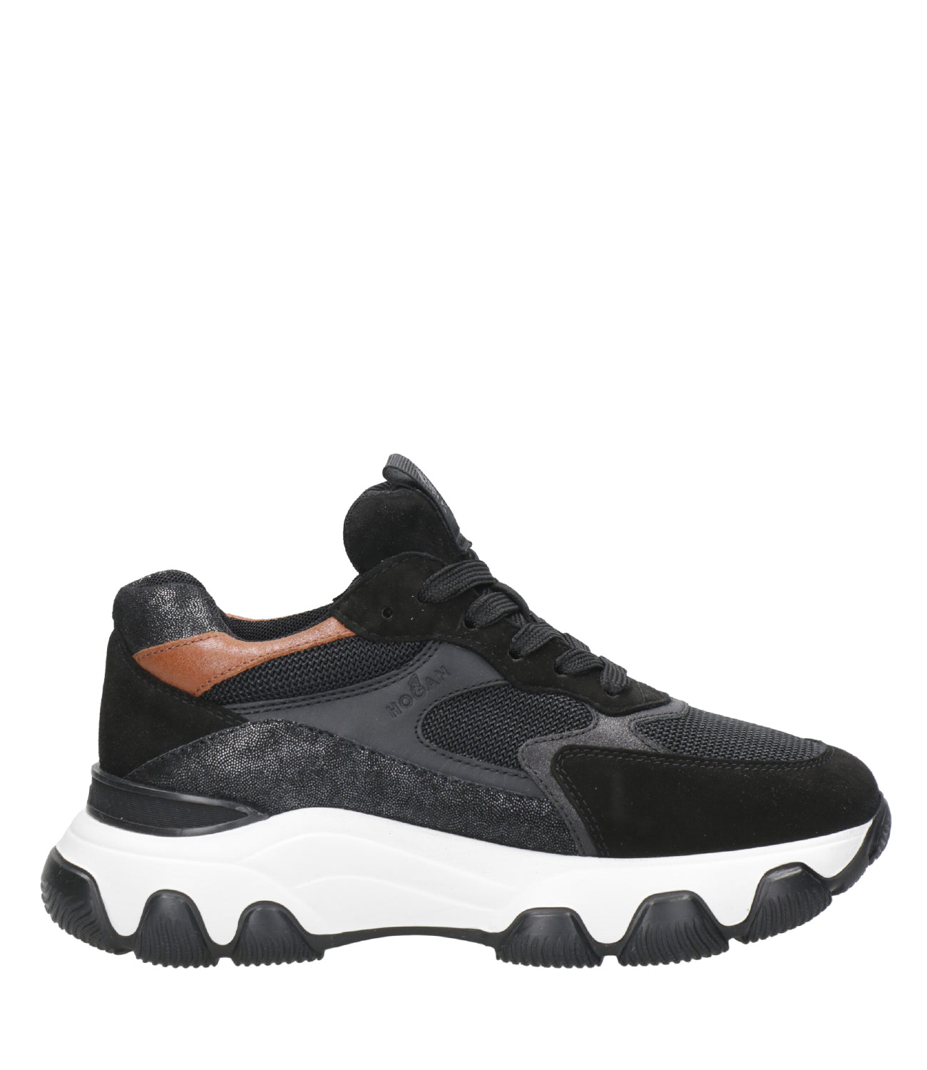 Hogan | Sneakers Hyperactive Allacciato Nero e Cuoio