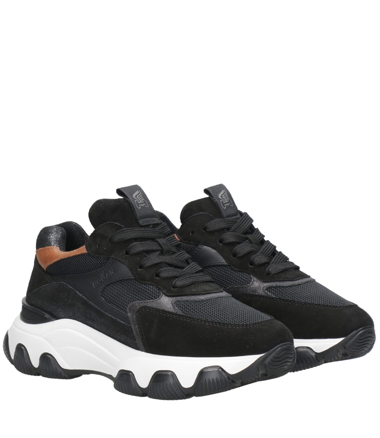 Hogan | Sneakers Hyperactive Allacciato Nero e Cuoio