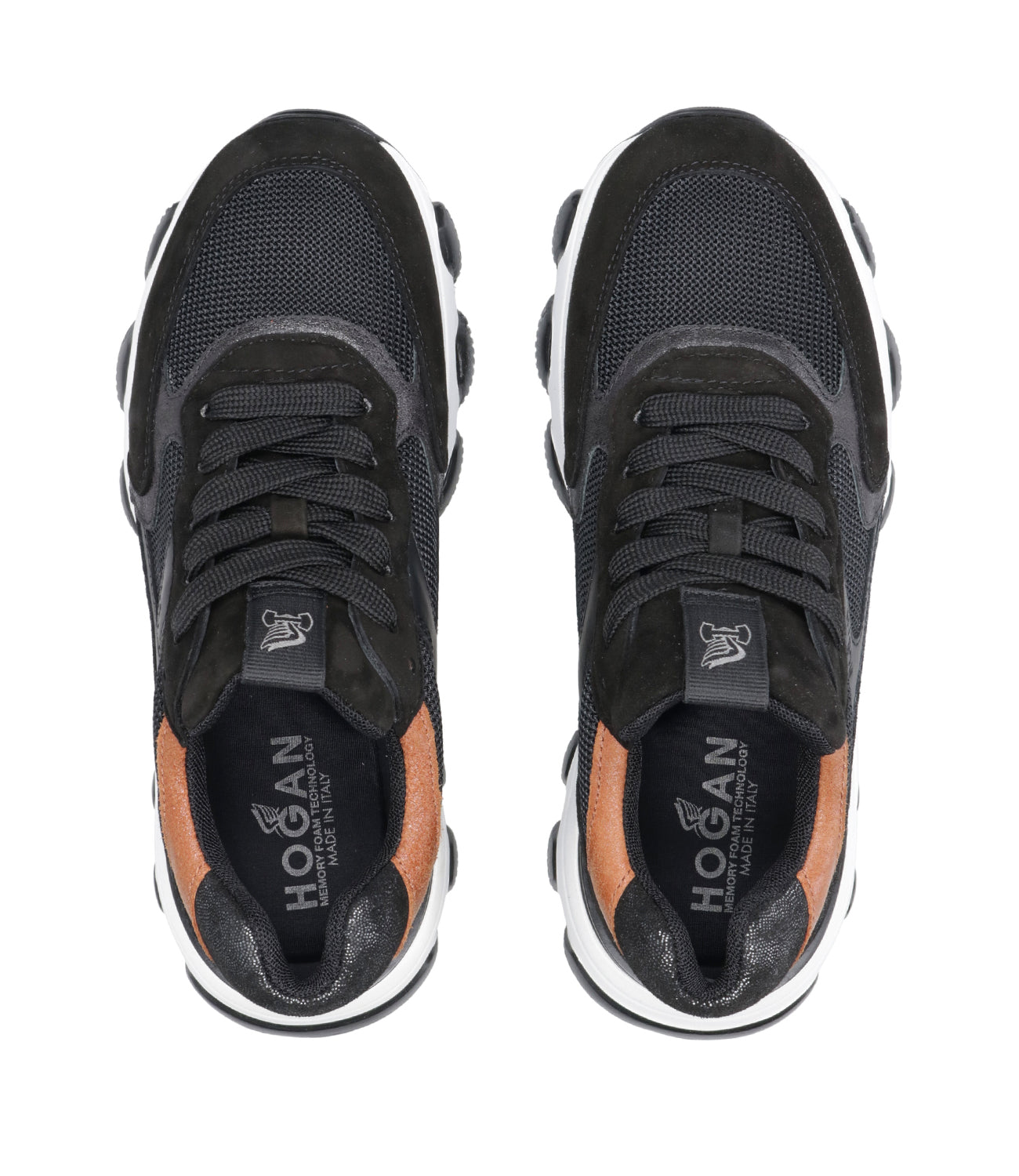 Hogan | Sneakers Hyperactive Allacciato Nero e Cuoio