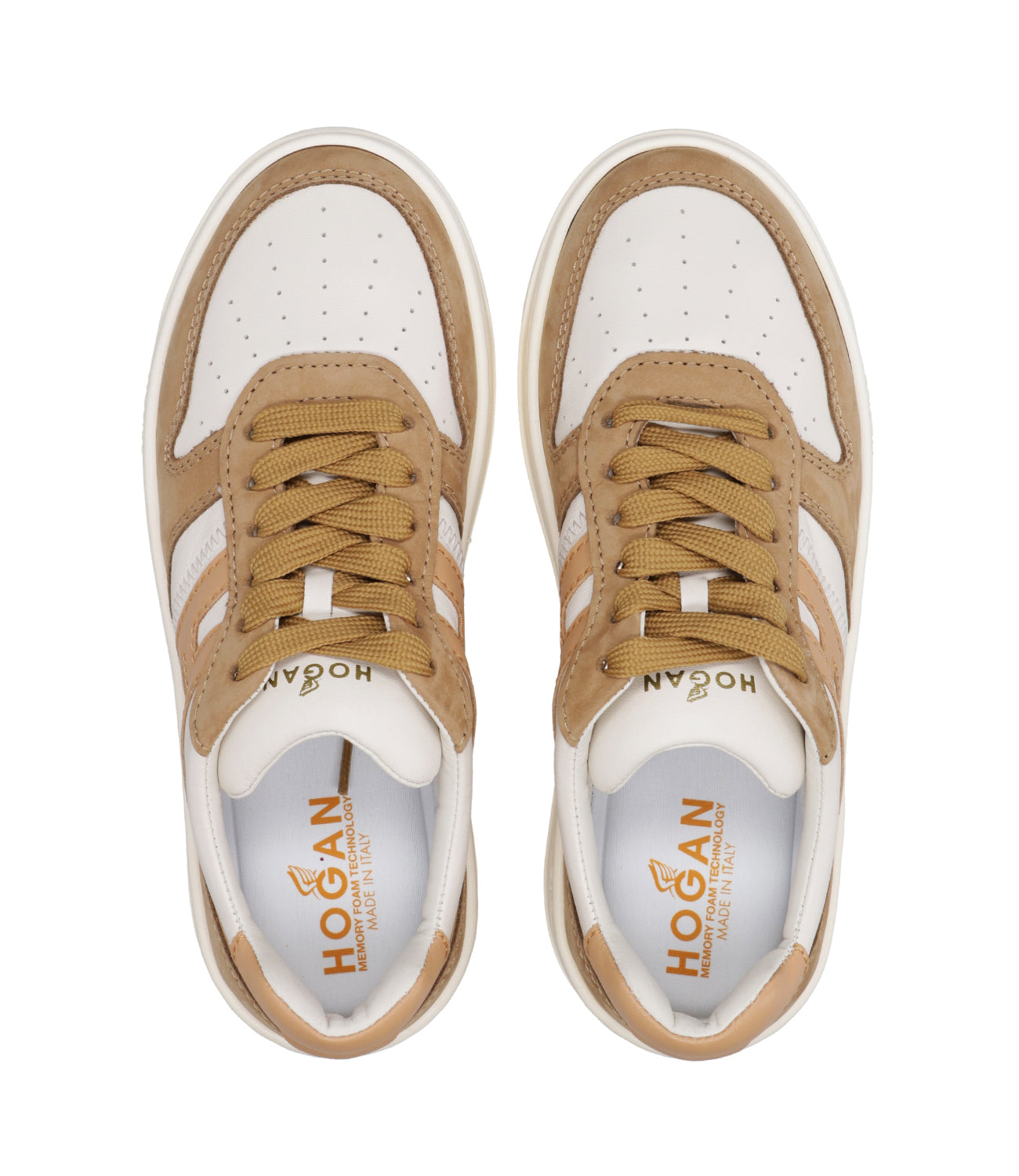 Hogan | Sneakes H630 Lace-up Ivory and Brown