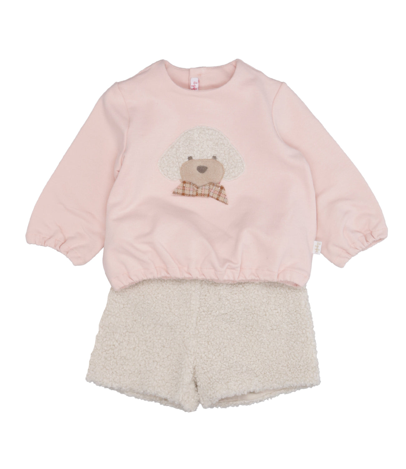 Il Gufo | Set Maglia+Pantalone Panna e Rosa