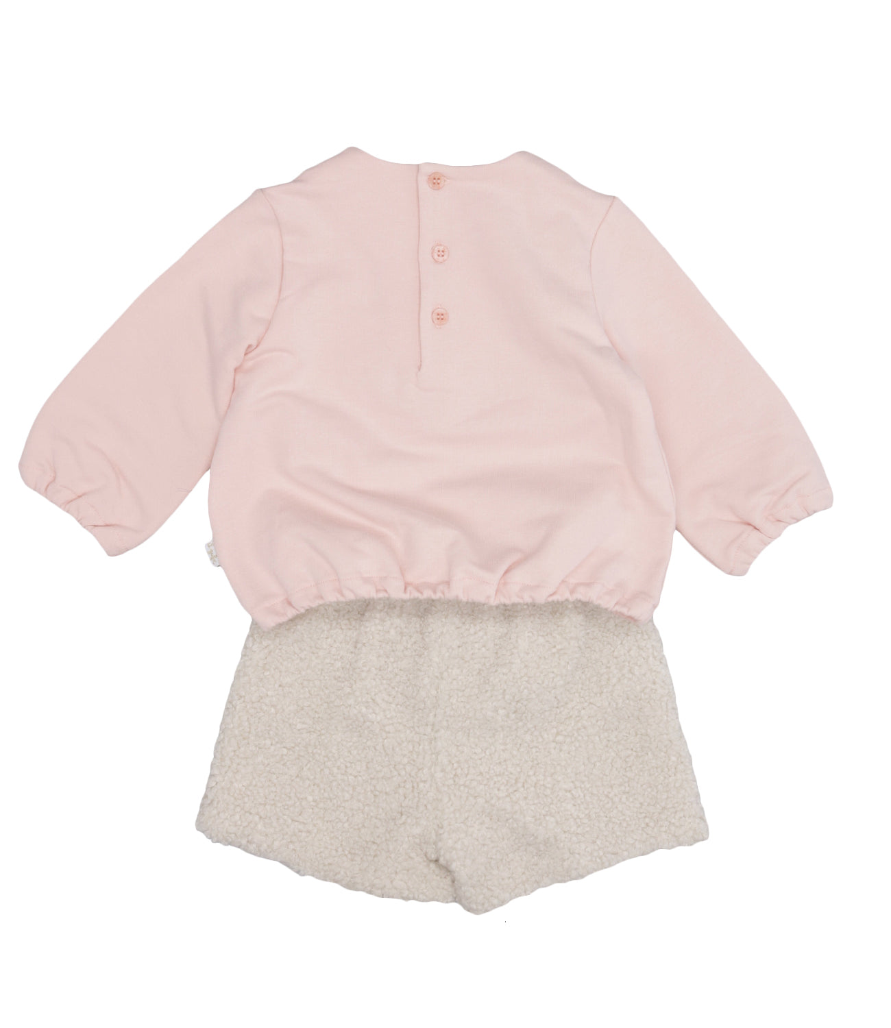 Il Gufo | Set Maglia+Pantalone Panna e Rosa