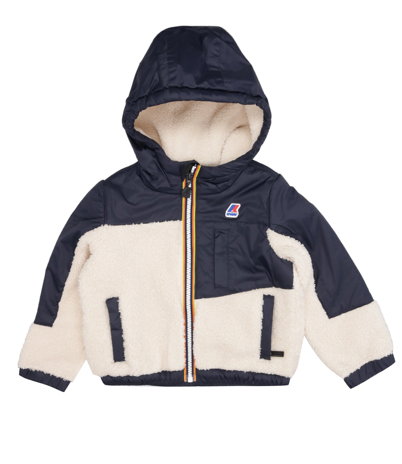 K-Way Kids | Le Vrai 3.0 Neige Bear Jacket Ecru and Blue