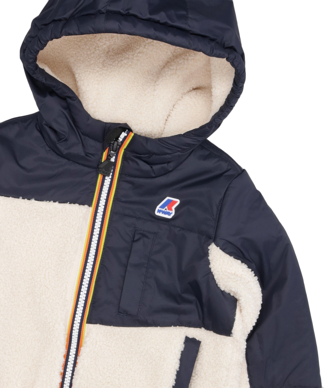 K-Way Kids | Giubbotto Le Vrai 3.0 Neige Orsetto Ecru e Blu