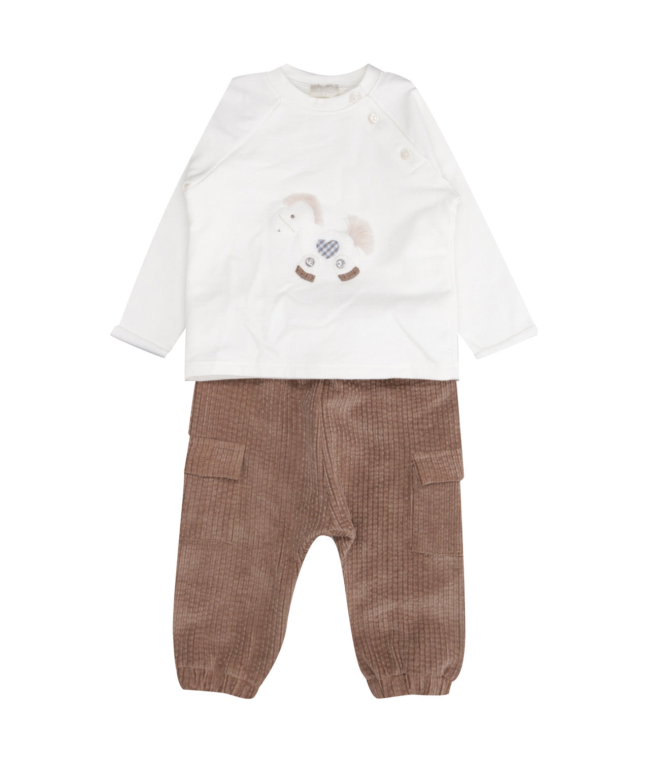 Lalalù | Brown and White Sweater and Pant Set