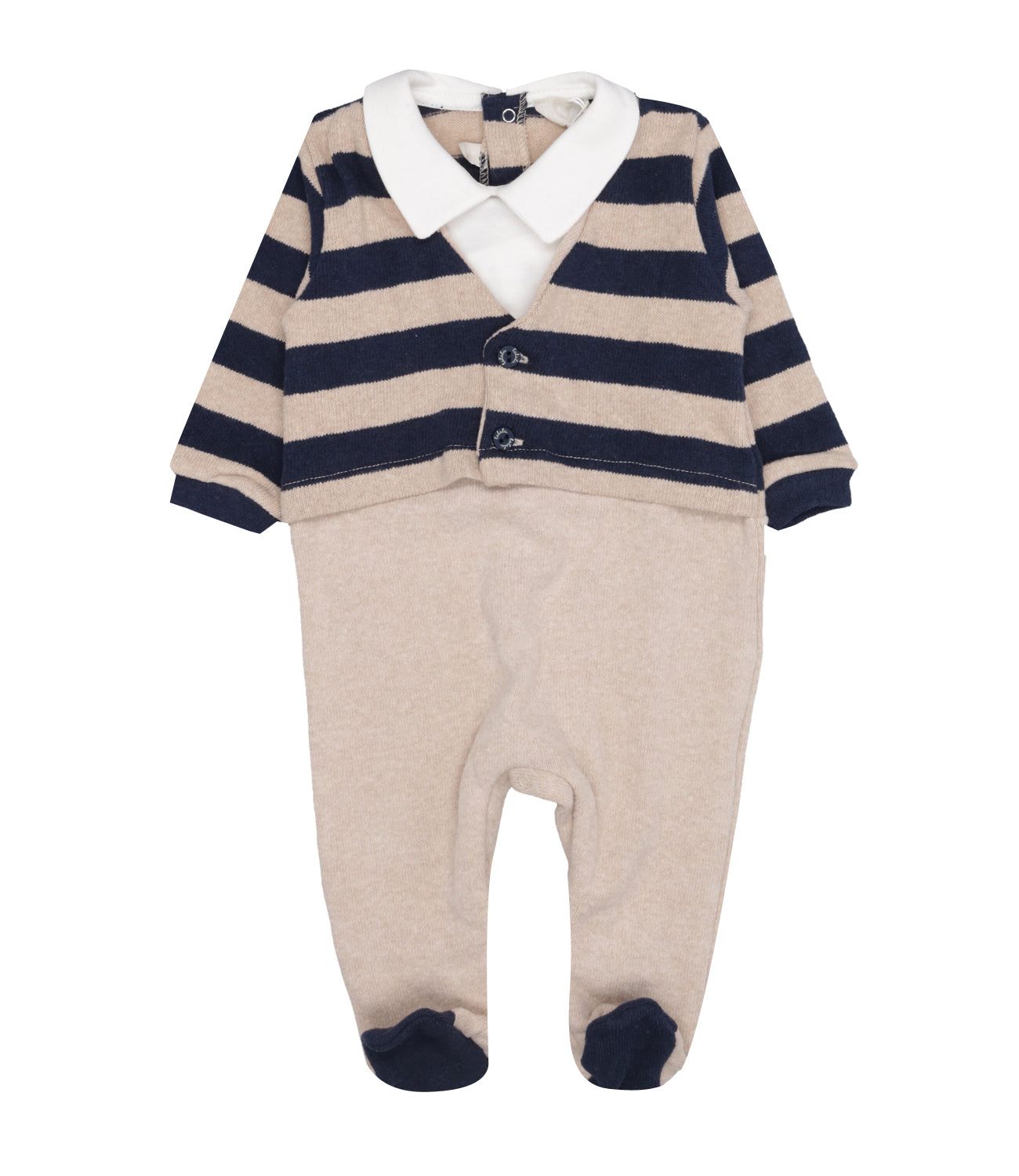 Lalalù | Blue and Beige Sleepsuit