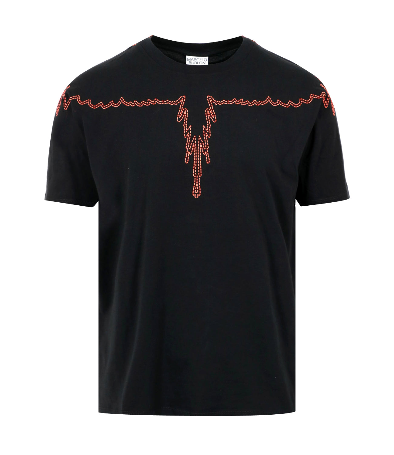 Marcelo Burlon | T-Shirt Stitch Wings Black and Orange