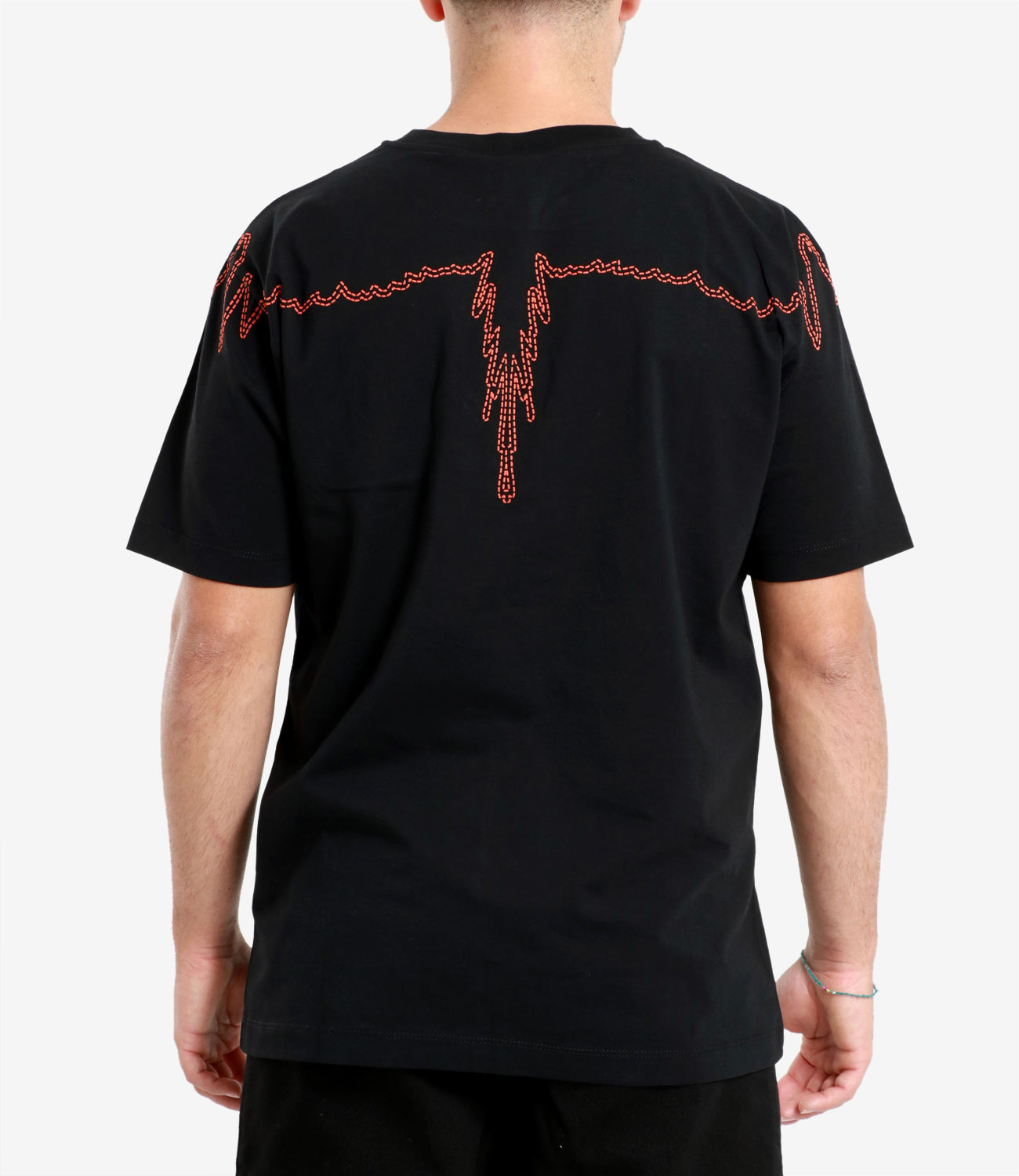 Marcelo Burlon | T-Shirt Stitch Wings Nero e Arancio