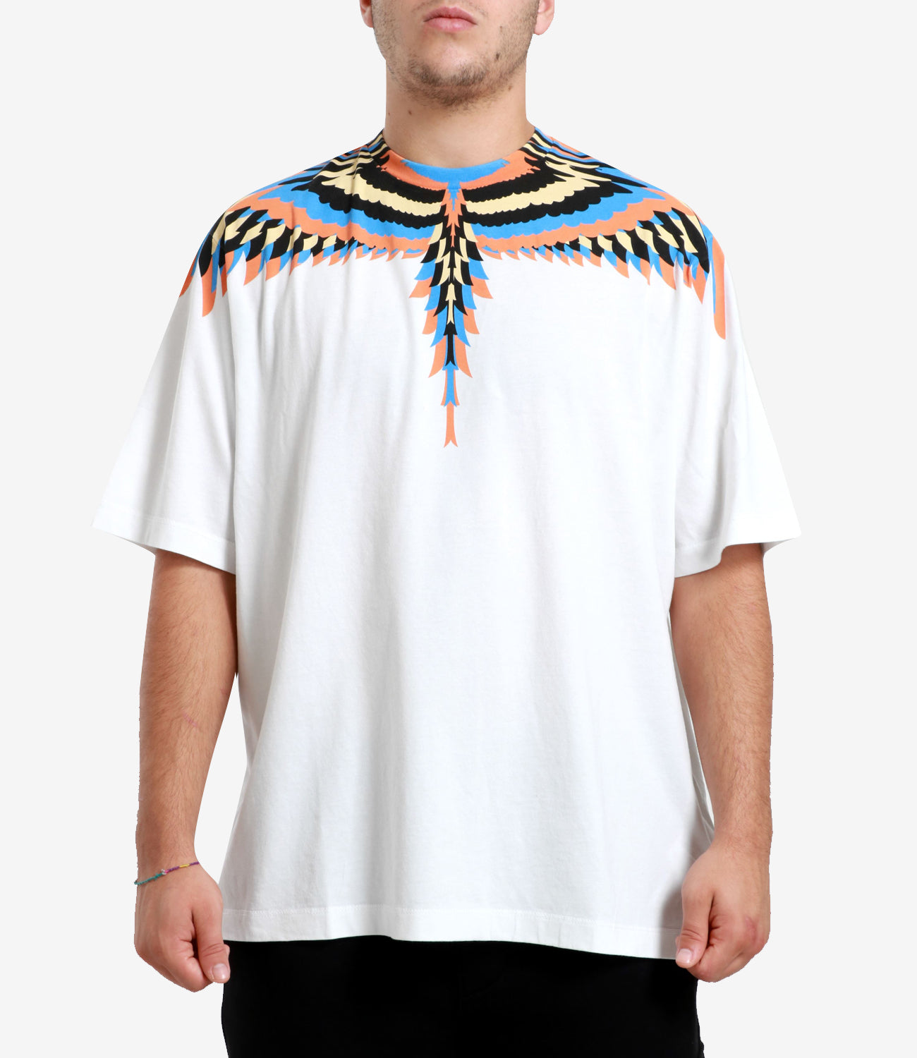 Marcelo Burlon | T-Shirt Optical Wings Bianco e Salmone