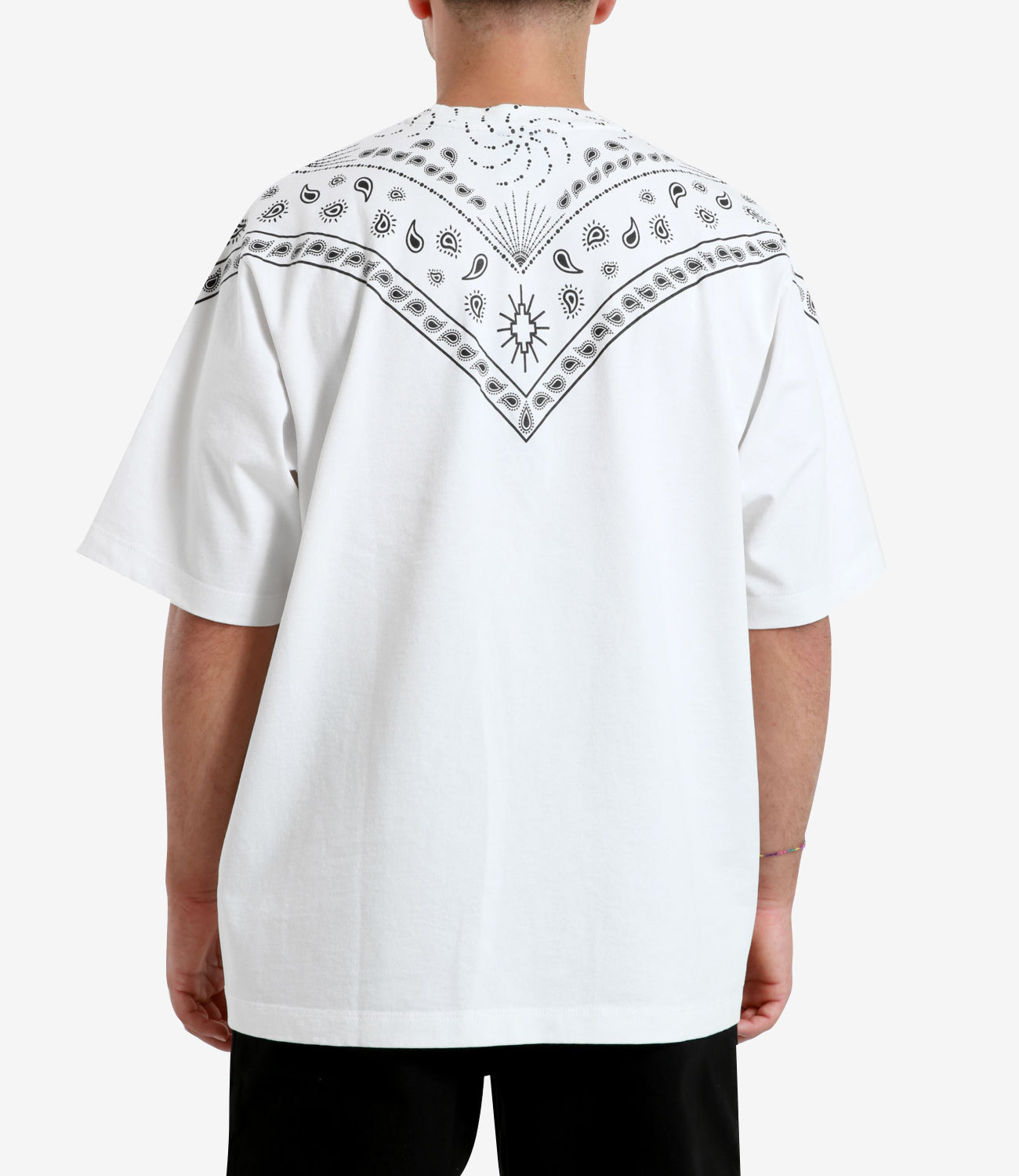 Marcelo Burlon | T-Shirt Bandana Over Bianco e Nero