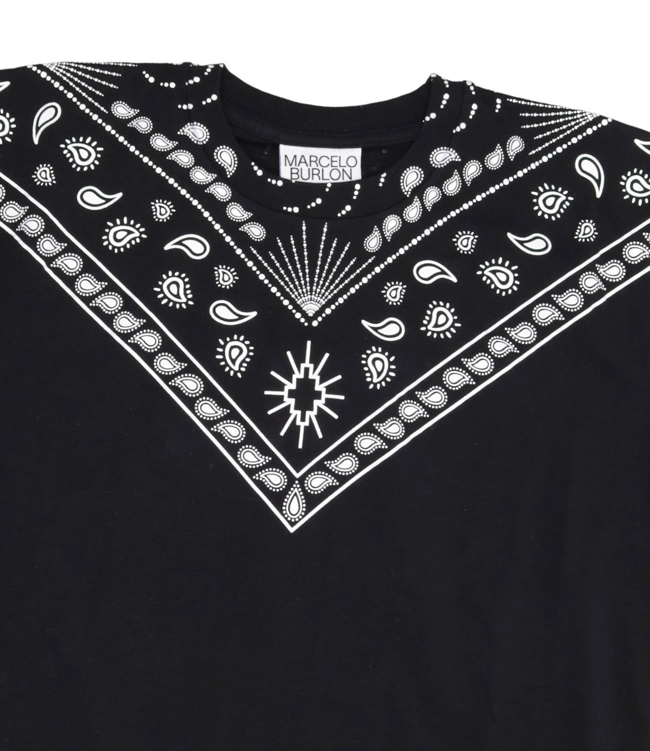 Marcelo Burlon Kids | Bandana T-Shirt Black and White