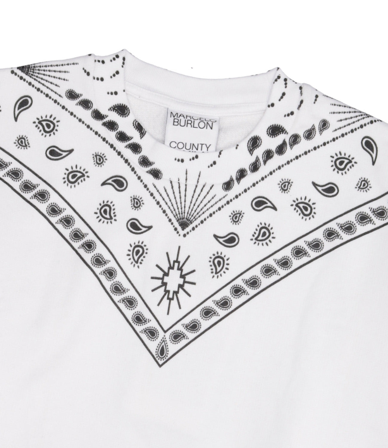 Marcelo Burlon Kids | Felpa Bandana Bianca e Nera