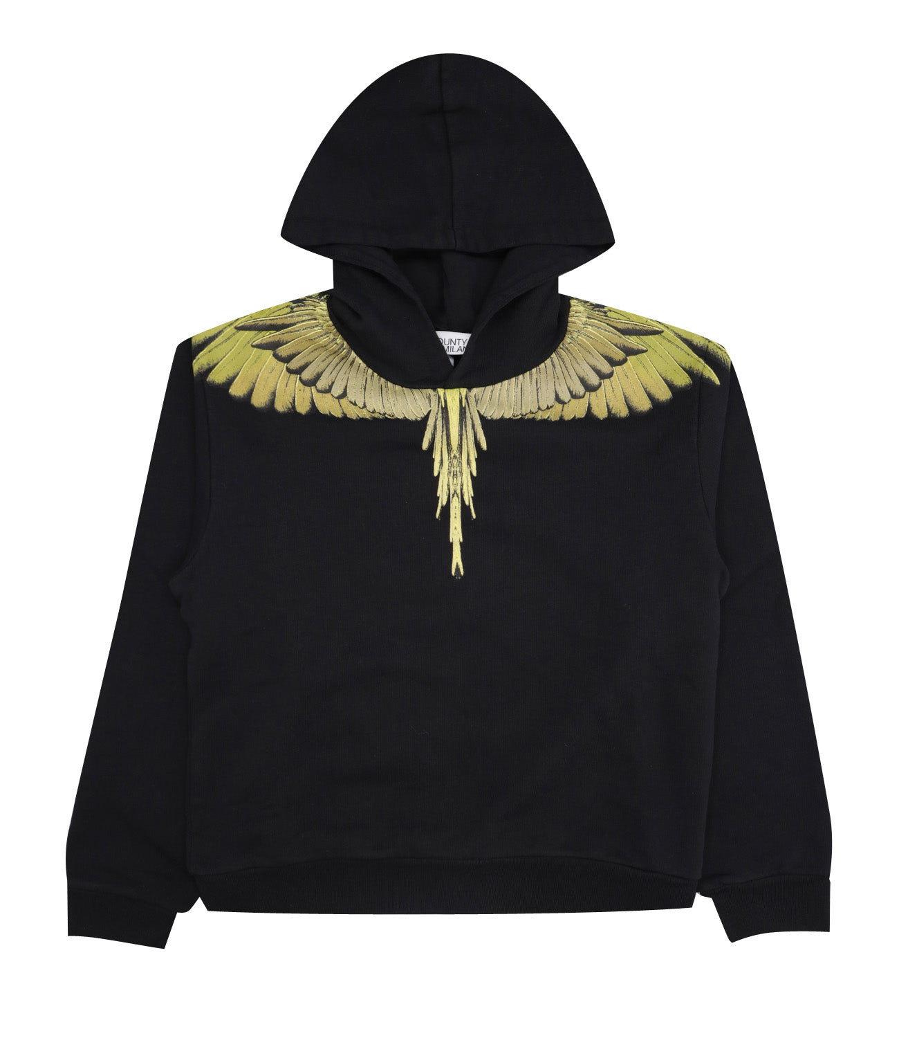 Marcelo Burlon Kids | Felpa Icon Wings Nero e Limone