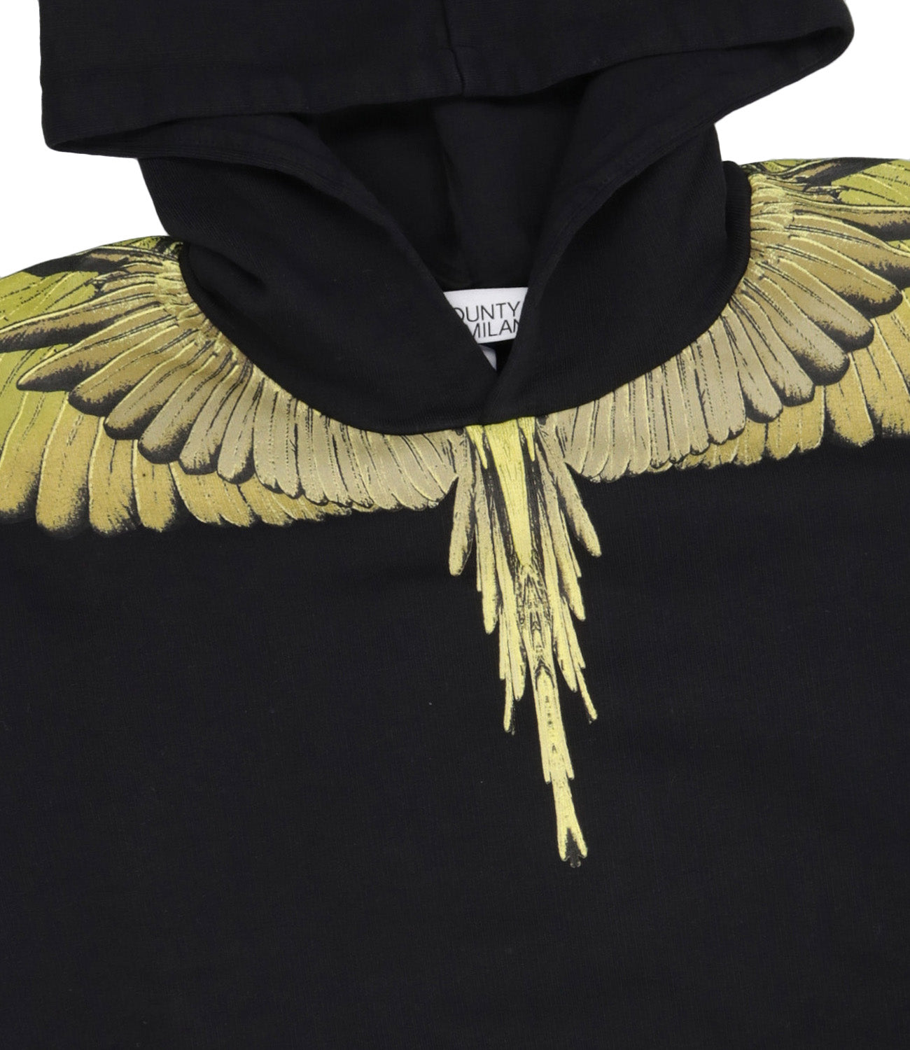 Marcelo Burlon Kids | Felpa Icon Wings Nero e Limone