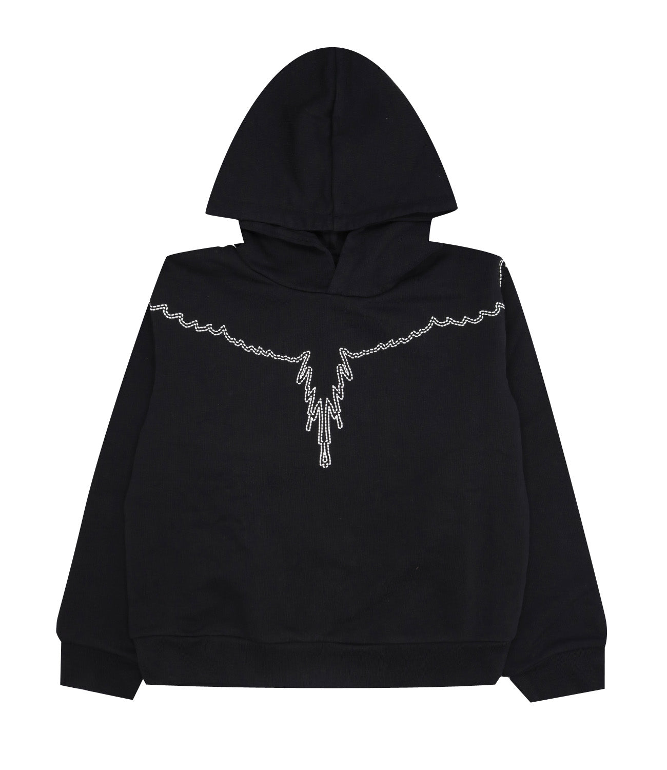 Marcelo Burlon Kids | Felpa Stitch Wings Nero e Bianco