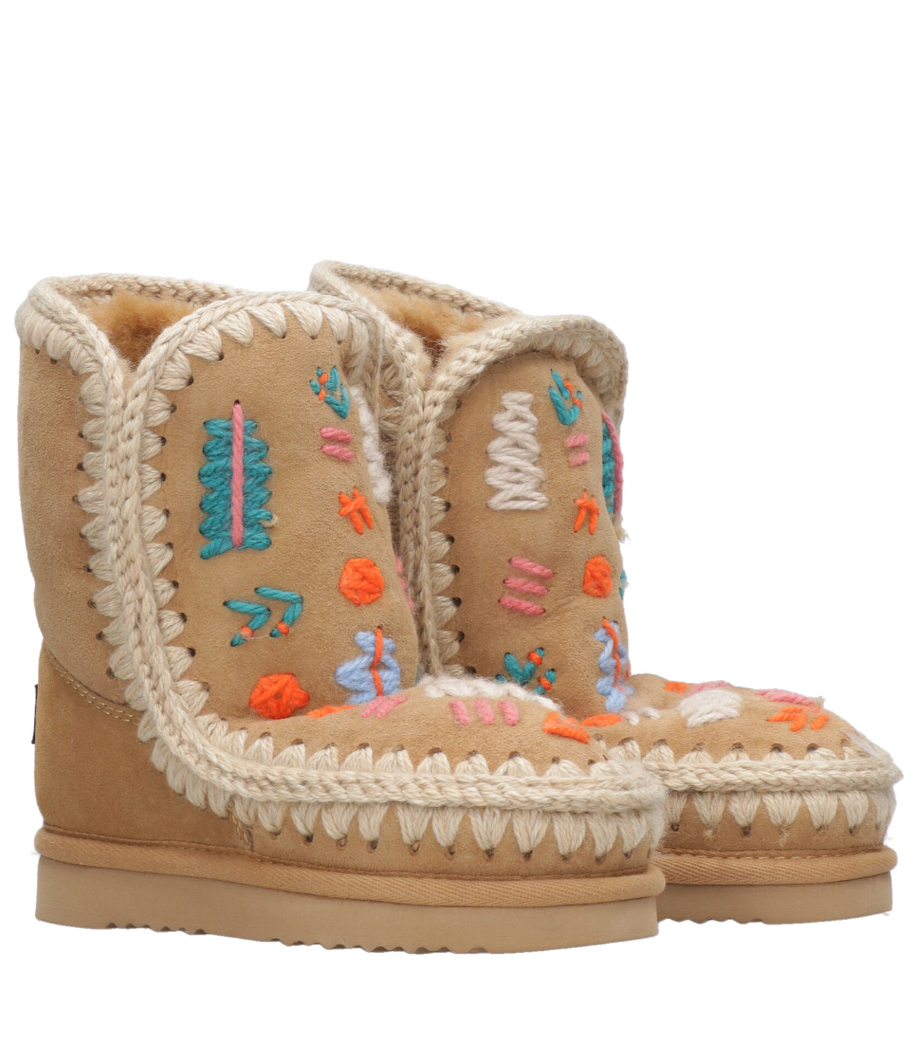 Mou Kids | Tronchetto Eskimo 04 Wool Embroidery Tabacco