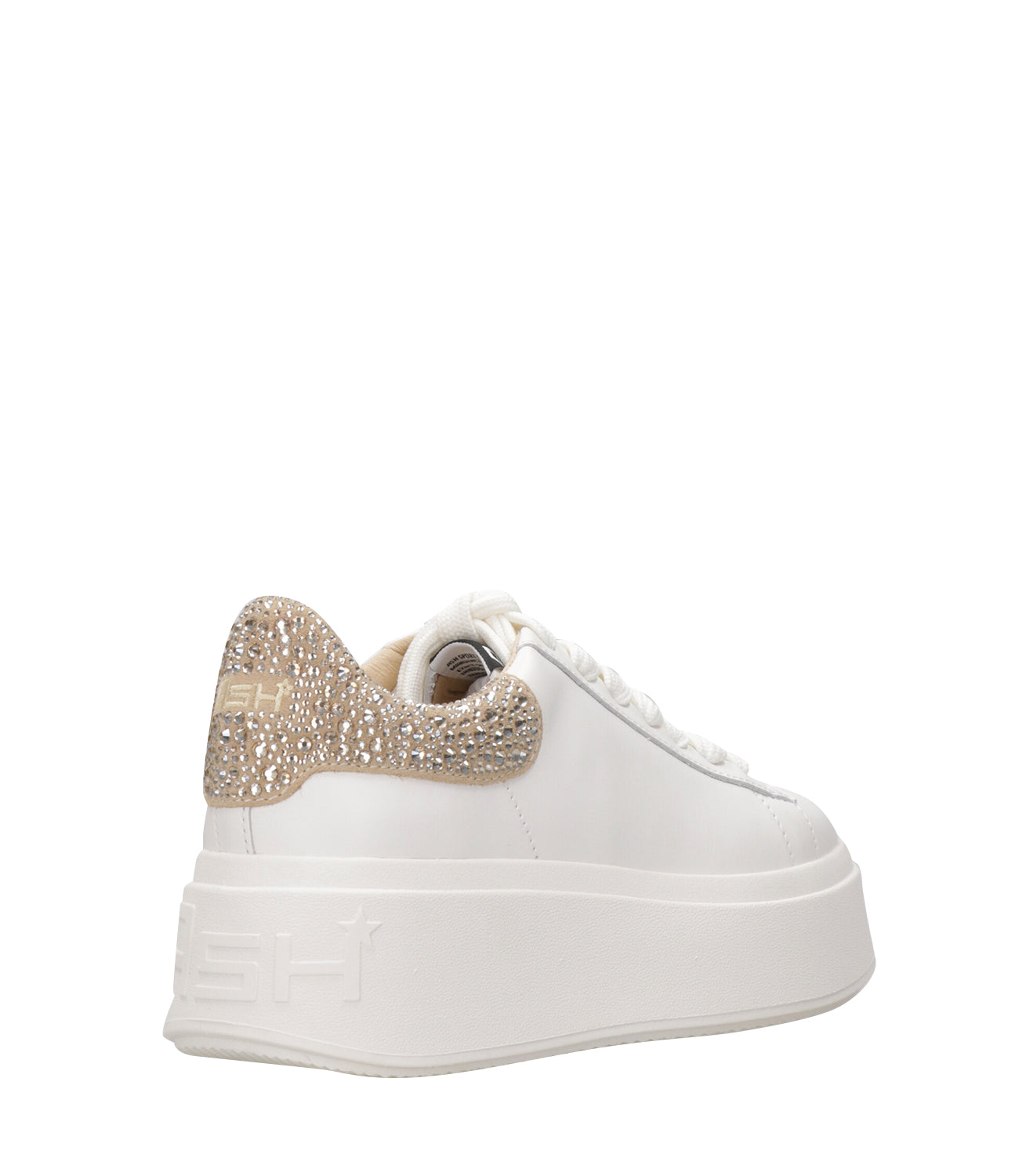 Ash Sport | Moby Rhinestone White and Beige Sneakers