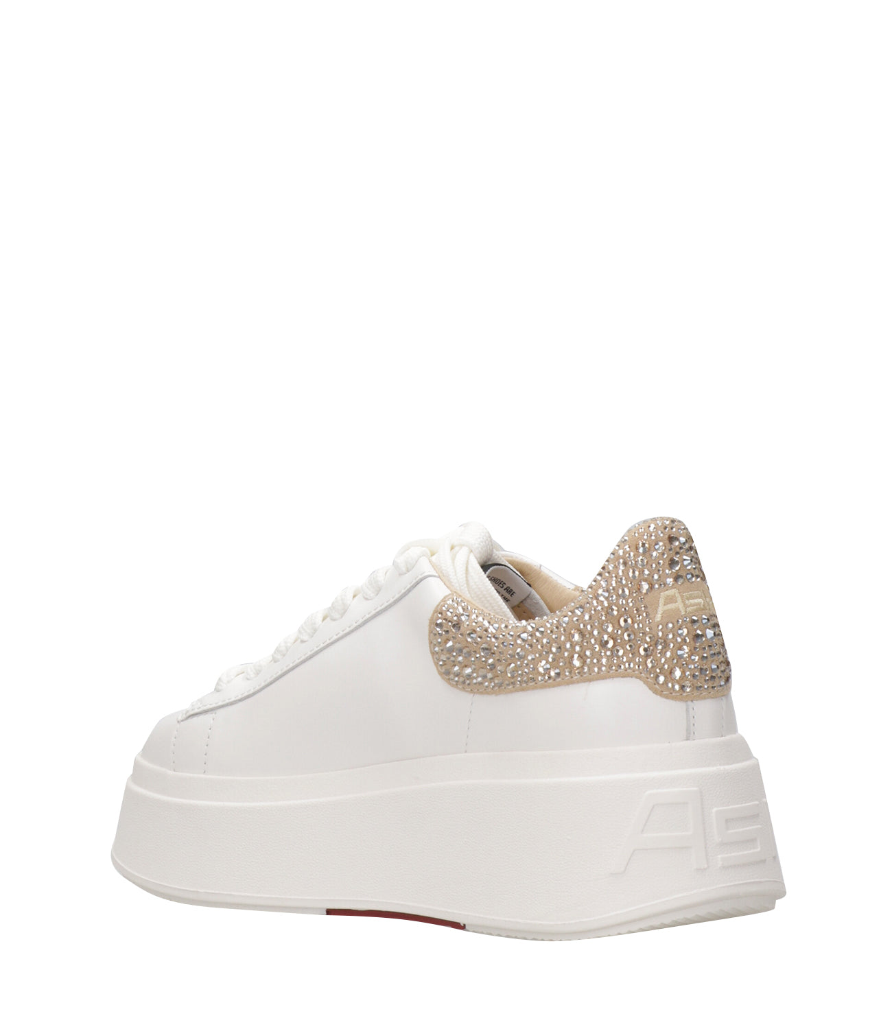 Ash Sport | Moby Rhinestone White and Beige Sneakers