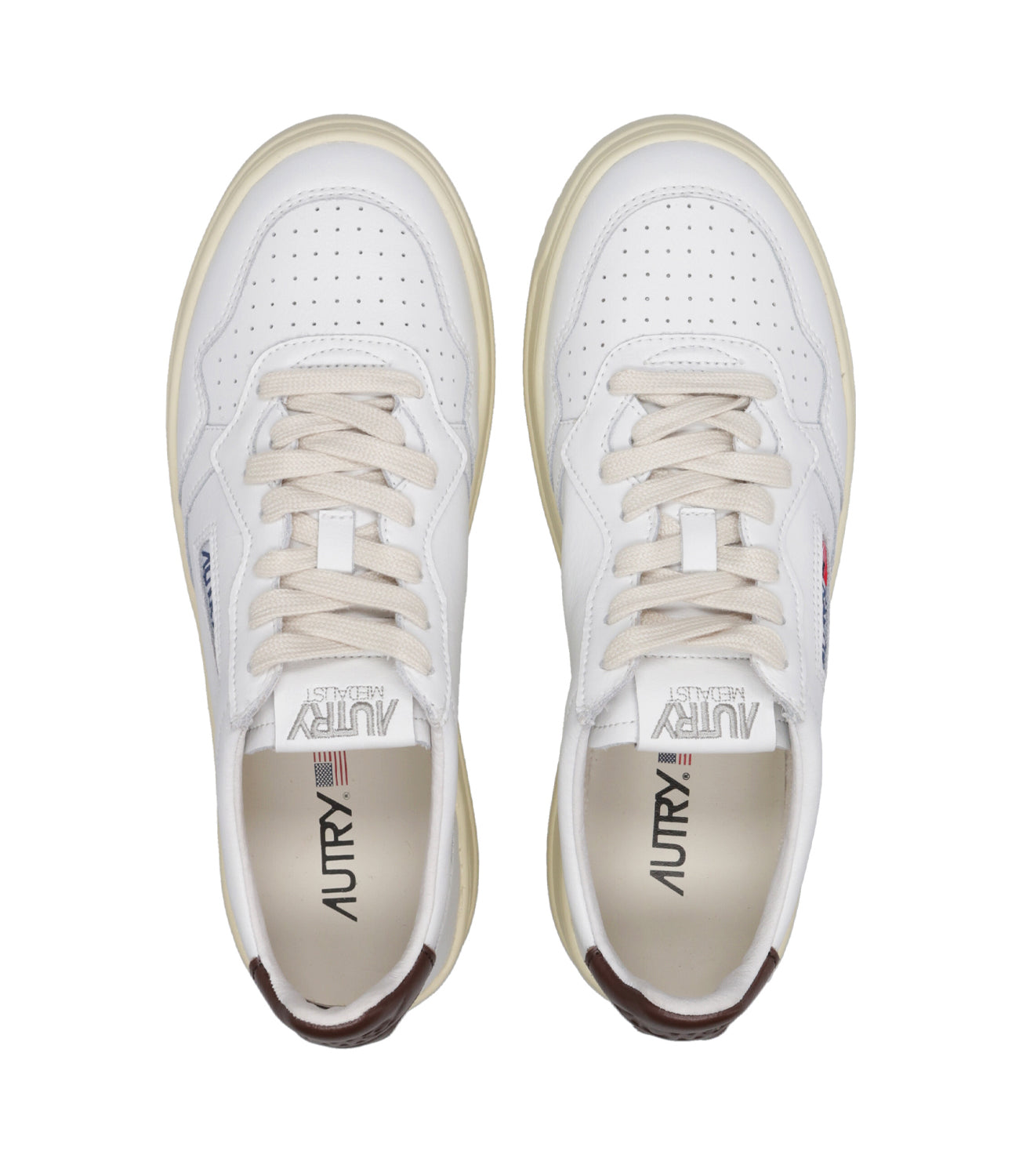 Autry | Medalist Low White and Brown Sneakers