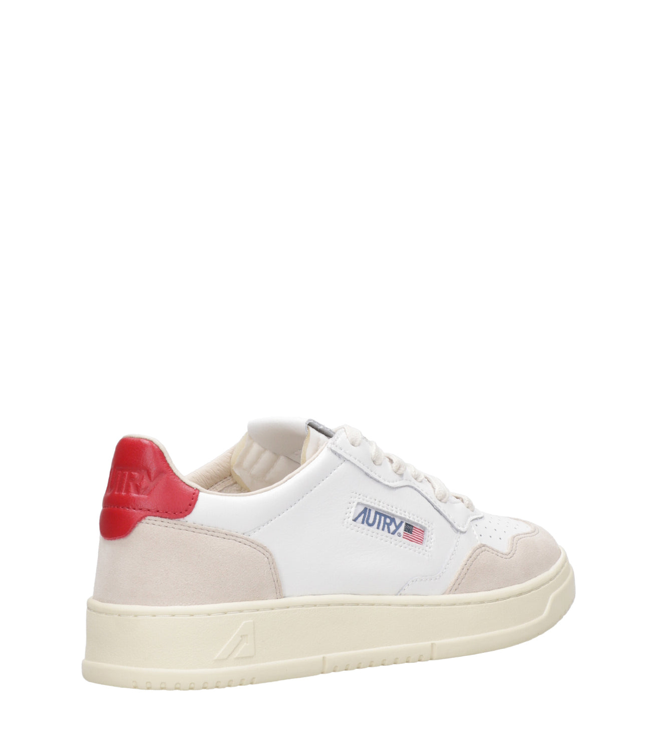 Autry | Medalist Low White and Red Sneakers