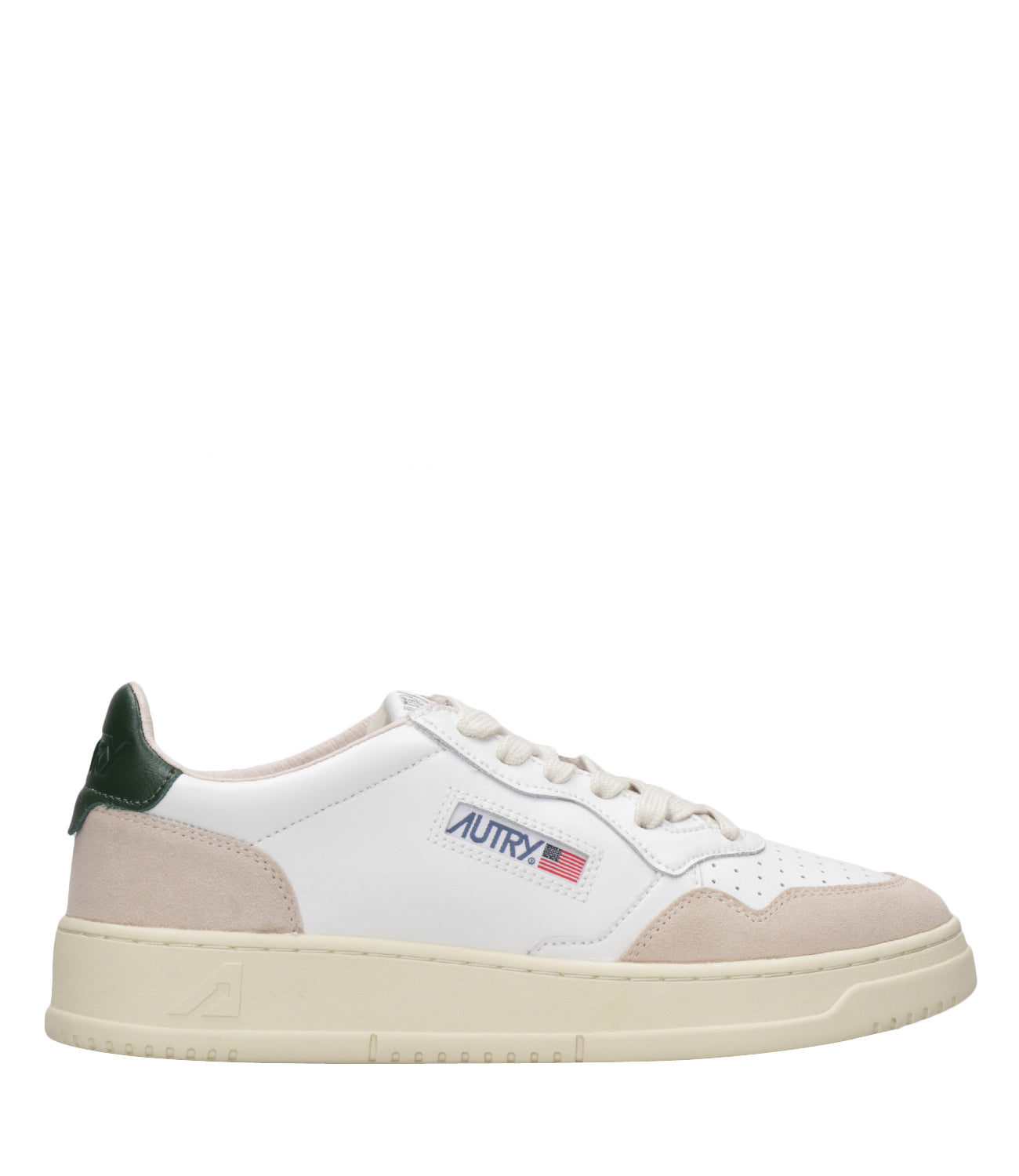 Autry | Medalist Low White and Forest Green Sneakers