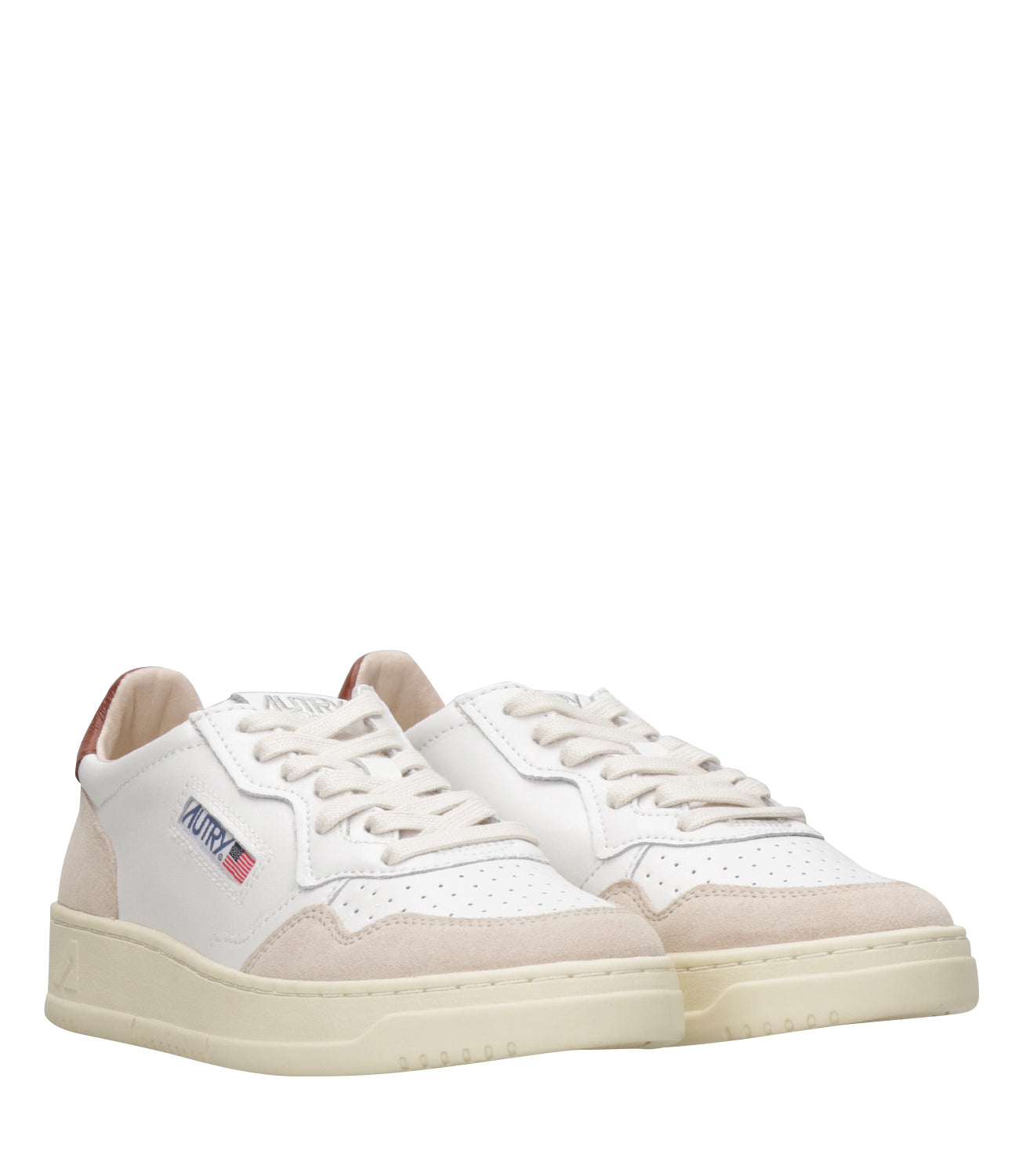 Autry | Medalist Low White and Cocoa Sneakers