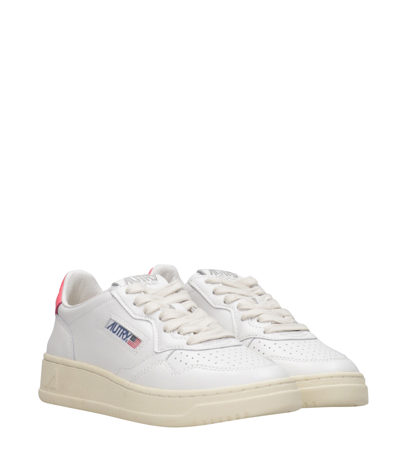 Autry | Sneakers Medalist Low Bianco e Corallo