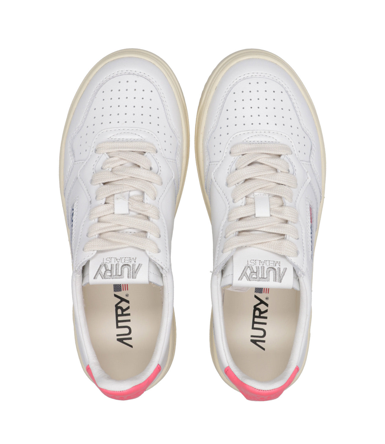 Autry | Sneakers Medalist Low Bianco e Corallo