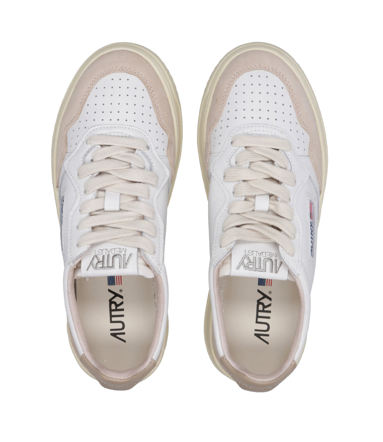 Autry | Medalist Low Sneakers White and Nude