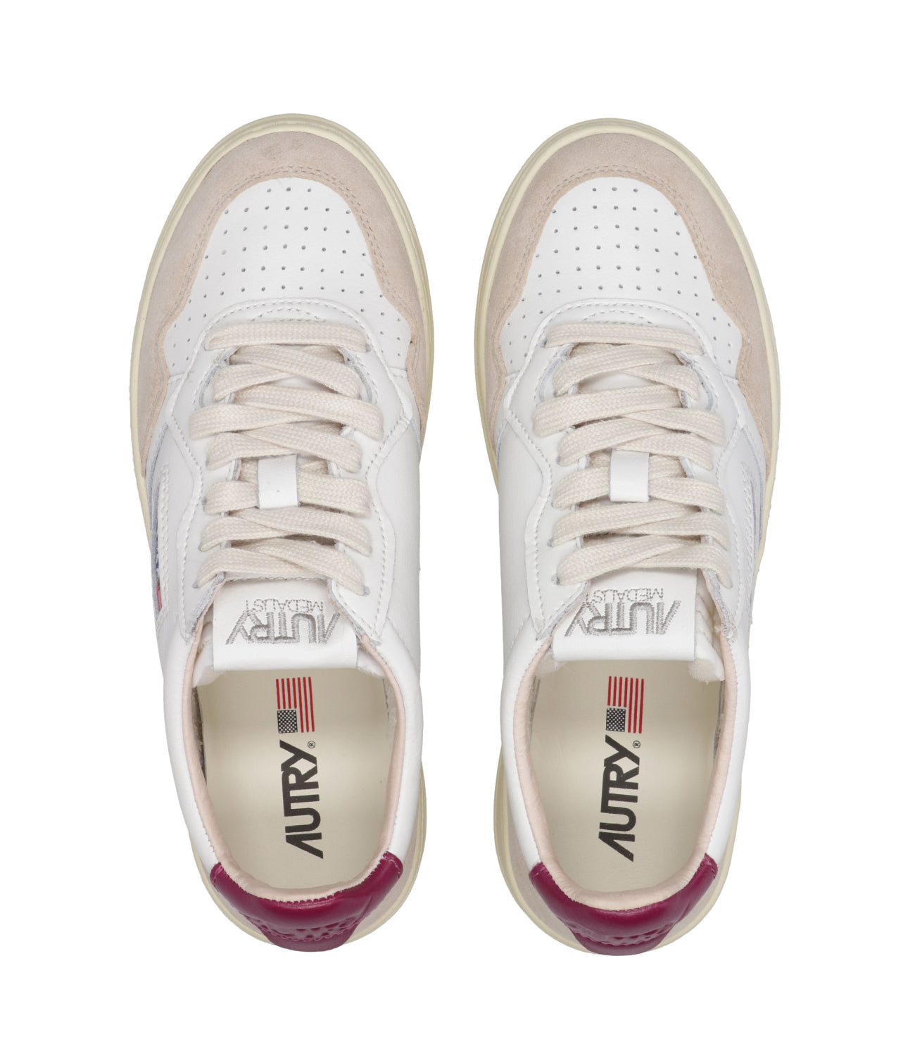 Autry | Sneakers Medalist Low Woman Bianca e Lampone