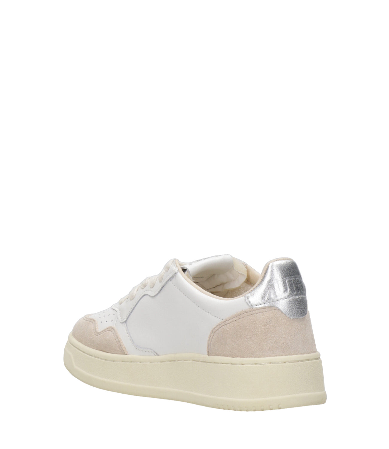 Autry | Medalist Low White and Silver Sneakers