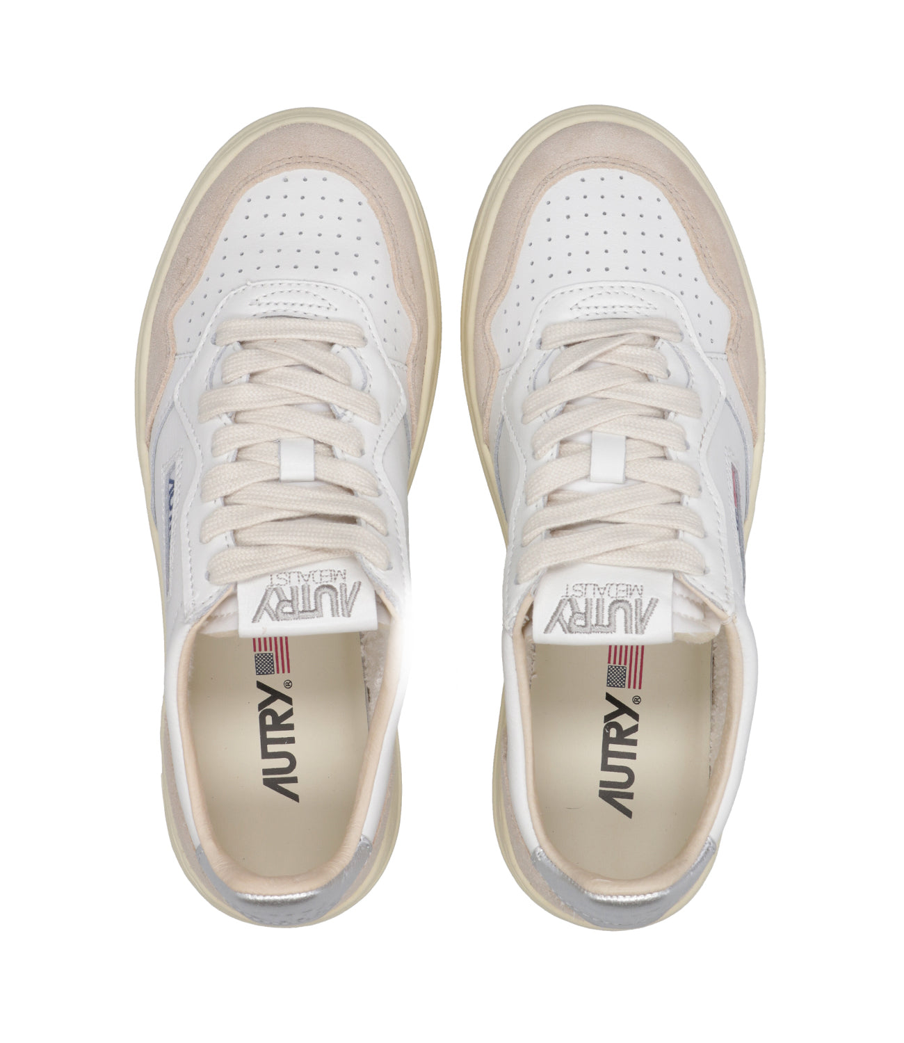 Autry | Sneakers Medalist Low Bianca e Argento