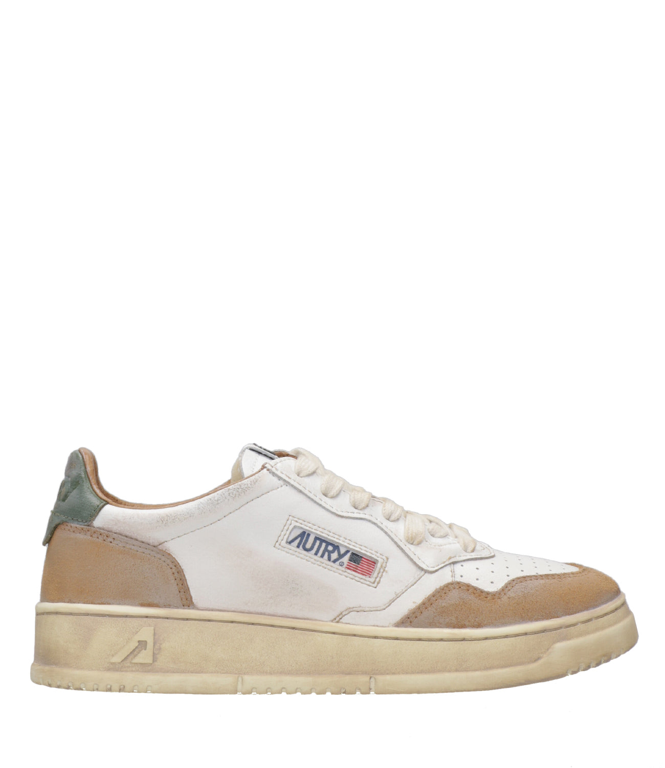 Autry | Sneakers Sup Vint Low Woman Cognac e Verde