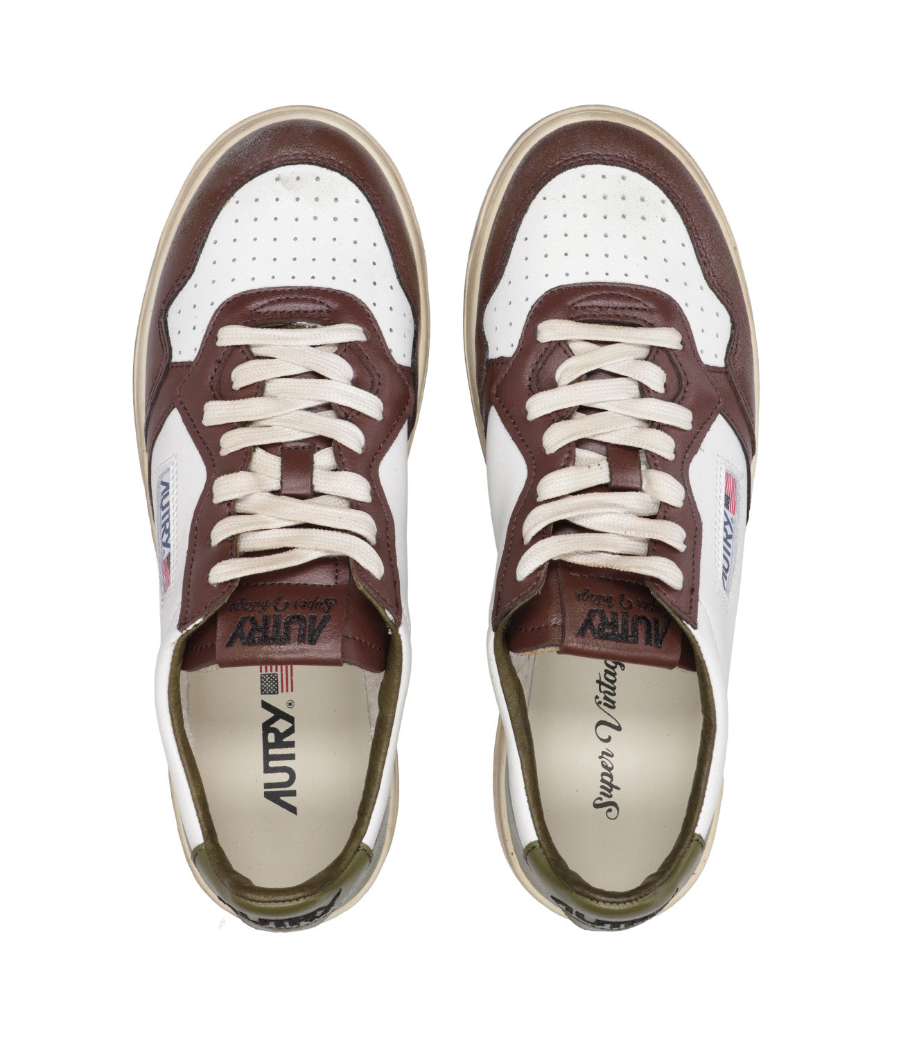 Autry | Sup Vint Low Brown and Green Sneakers